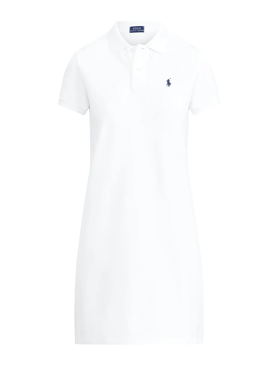 Polo Ralph Lauren - Cotton Mesh Polo Dress - t-särkkleidid - white/c7916 - 1