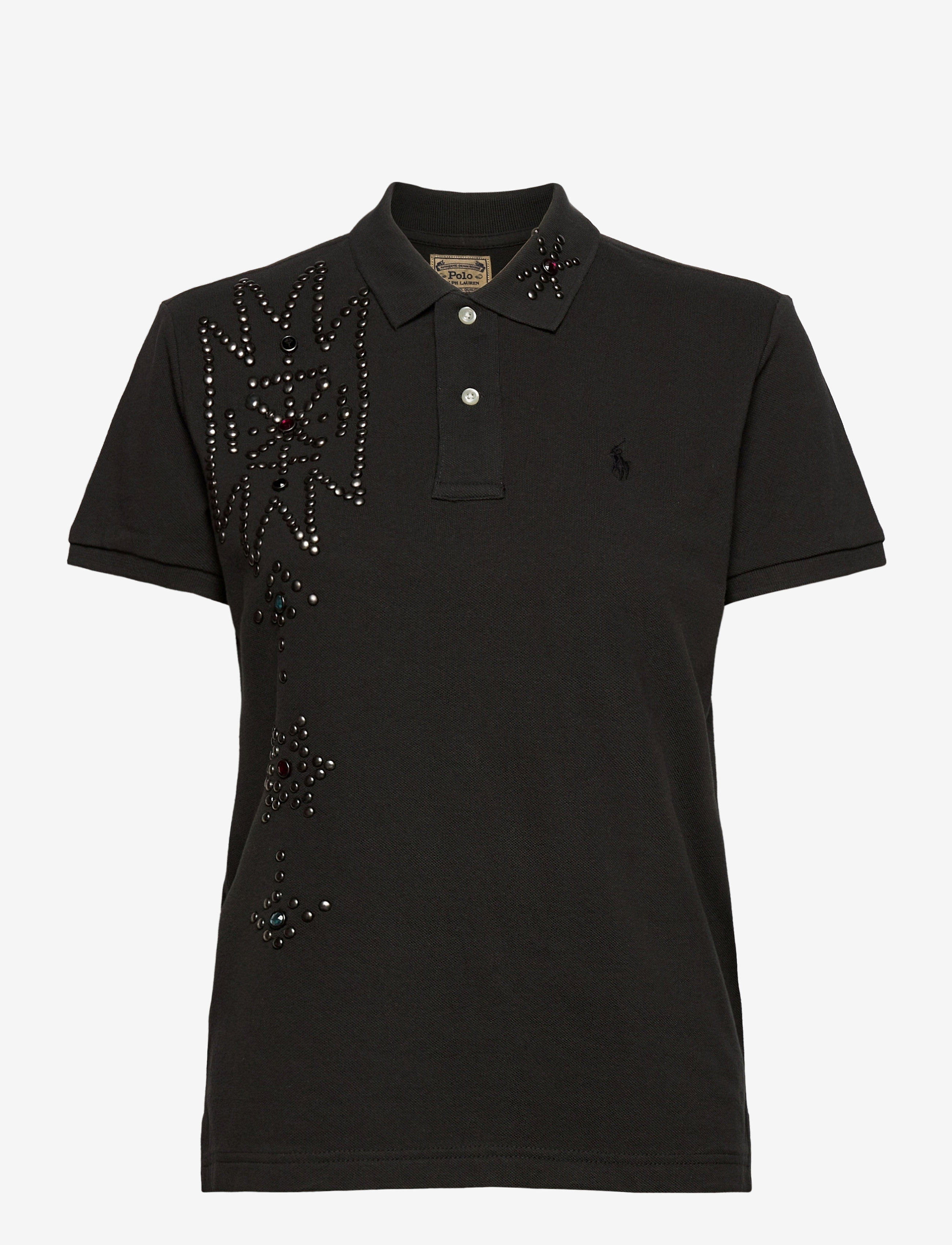 Polo Ralph Lauren - Classic Fit Rhinestone Polo - black mask - 1