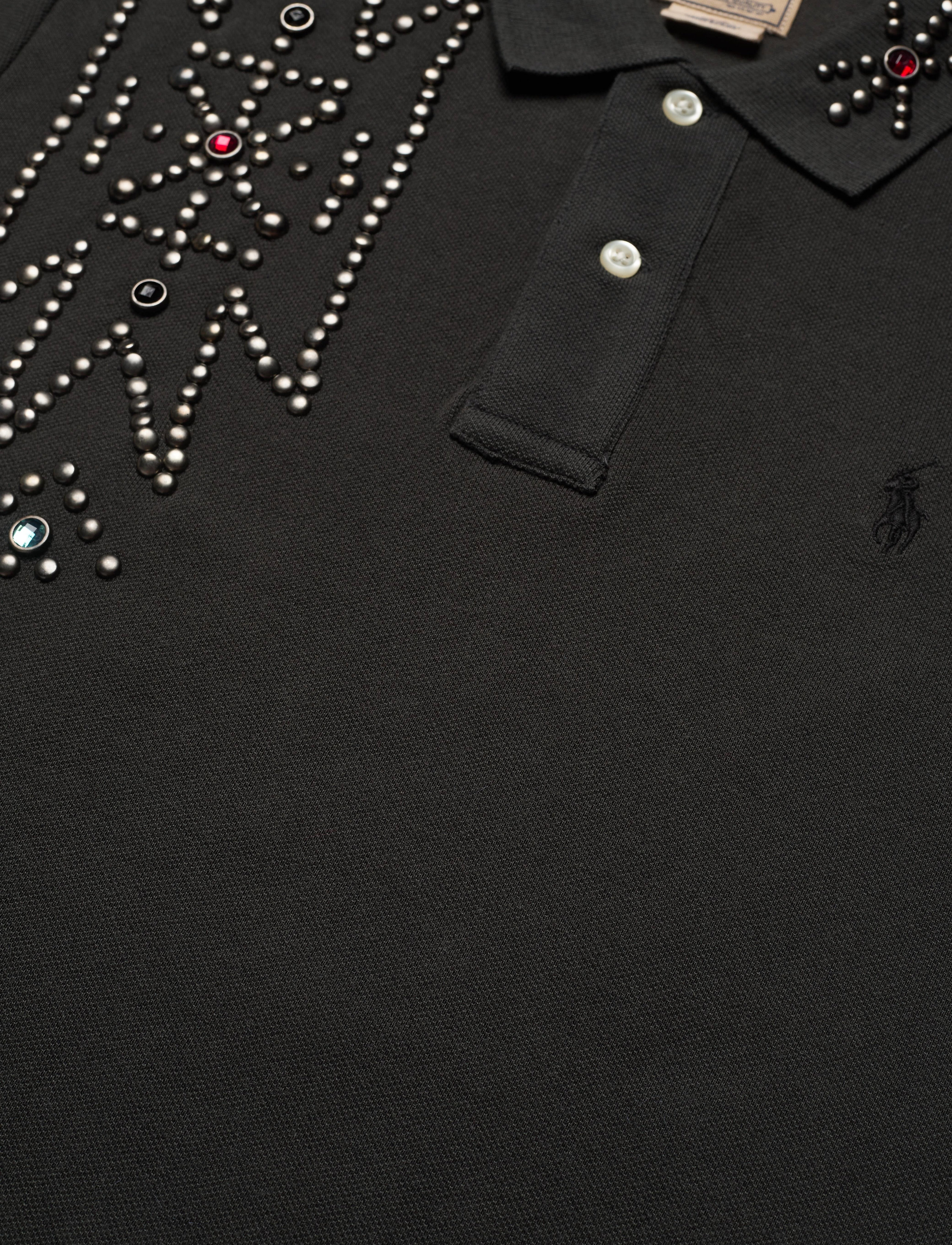 Polo Ralph Lauren - Classic Fit Rhinestone Polo - black mask - 3