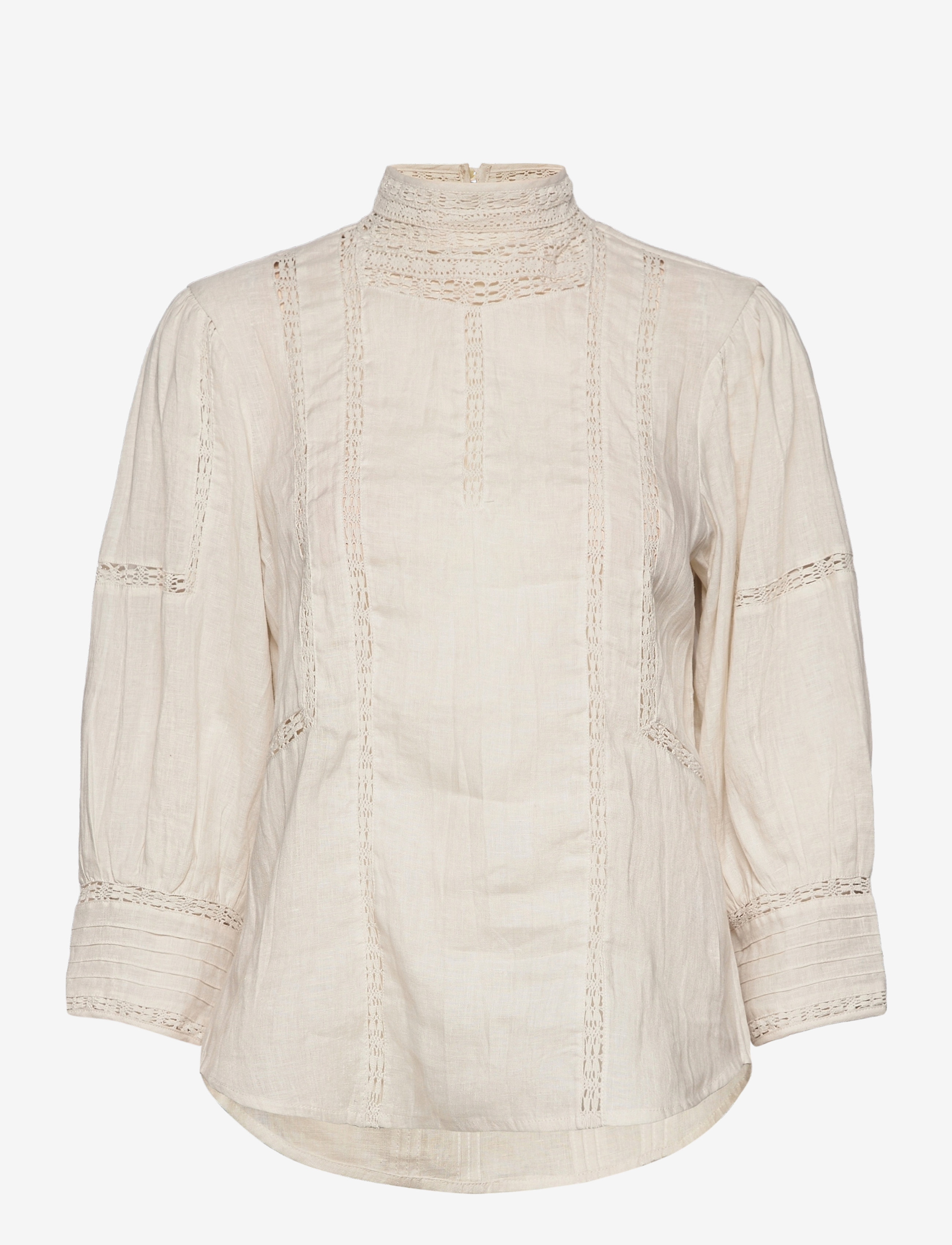 Polo Ralph Lauren - Lace-Trim Linen Blouse - antique cream - 1