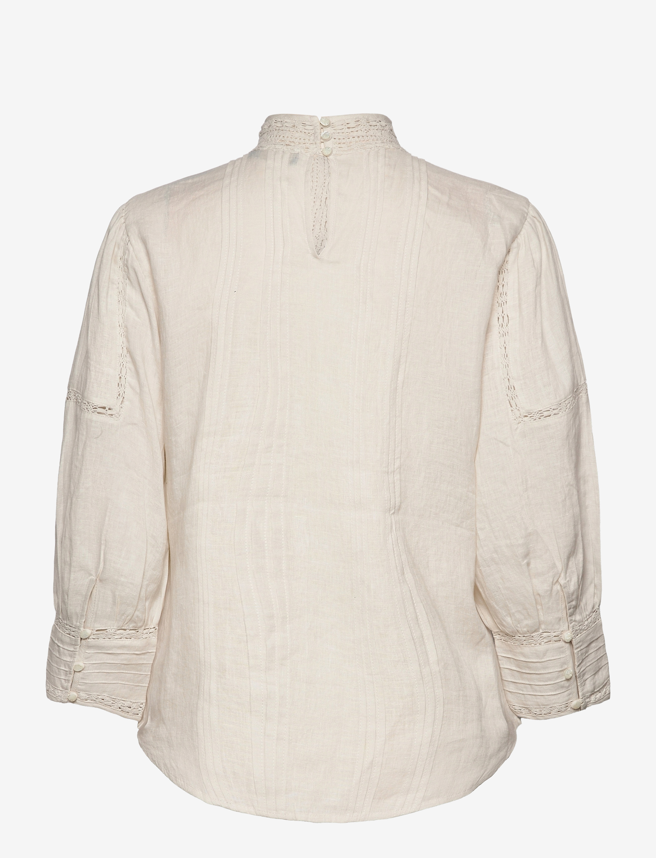 Polo Ralph Lauren - Lace-Trim Linen Blouse - antique cream - 2