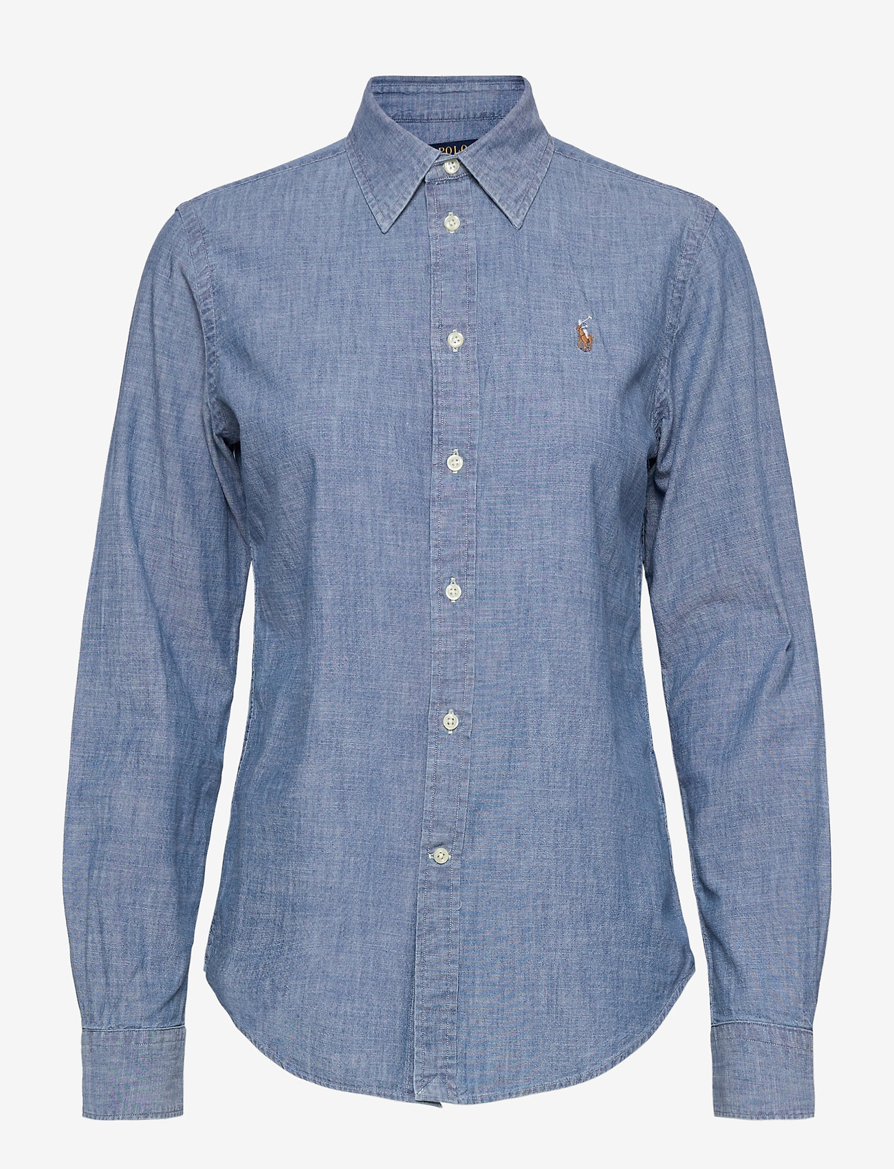 Polo Ralph Lauren - Straight Fit Cotton Chambray Shirt - krekli ar garām piedurknēm - bsr indigo - 0