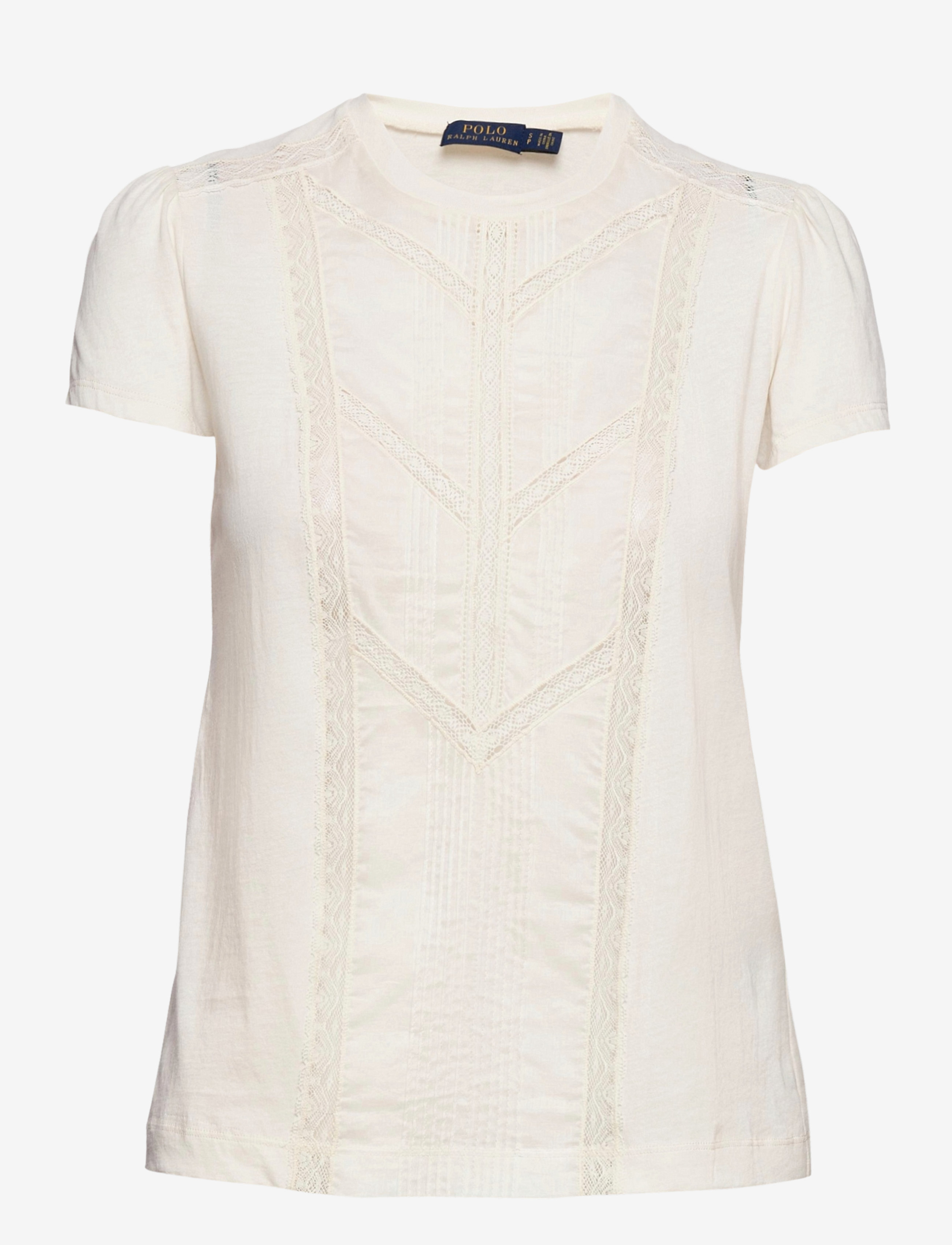 Polo Ralph Lauren - Lace-Trim Cotton Tee - antique cream - 1