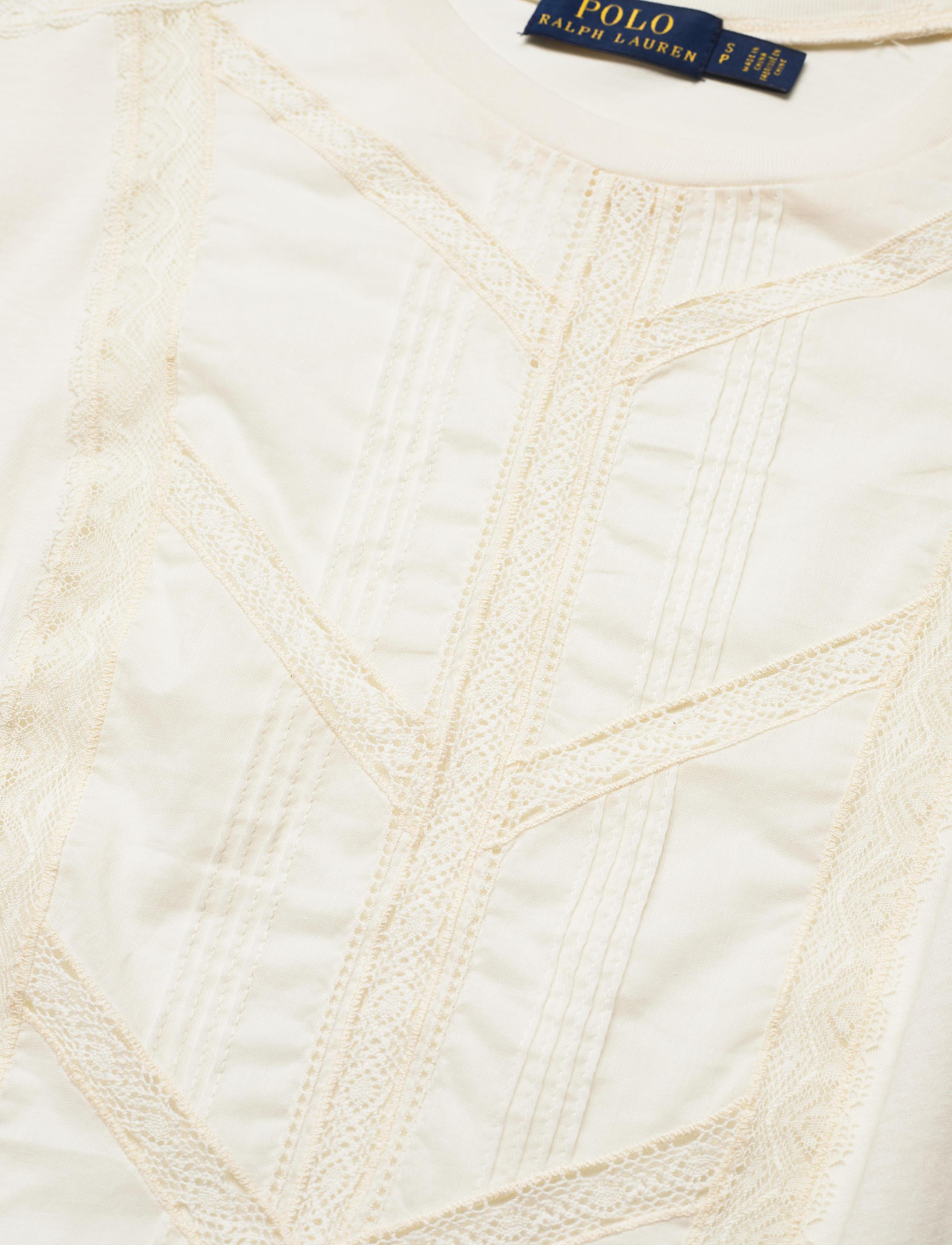 Polo Ralph Lauren - Lace-Trim Cotton Tee - antique cream - 3