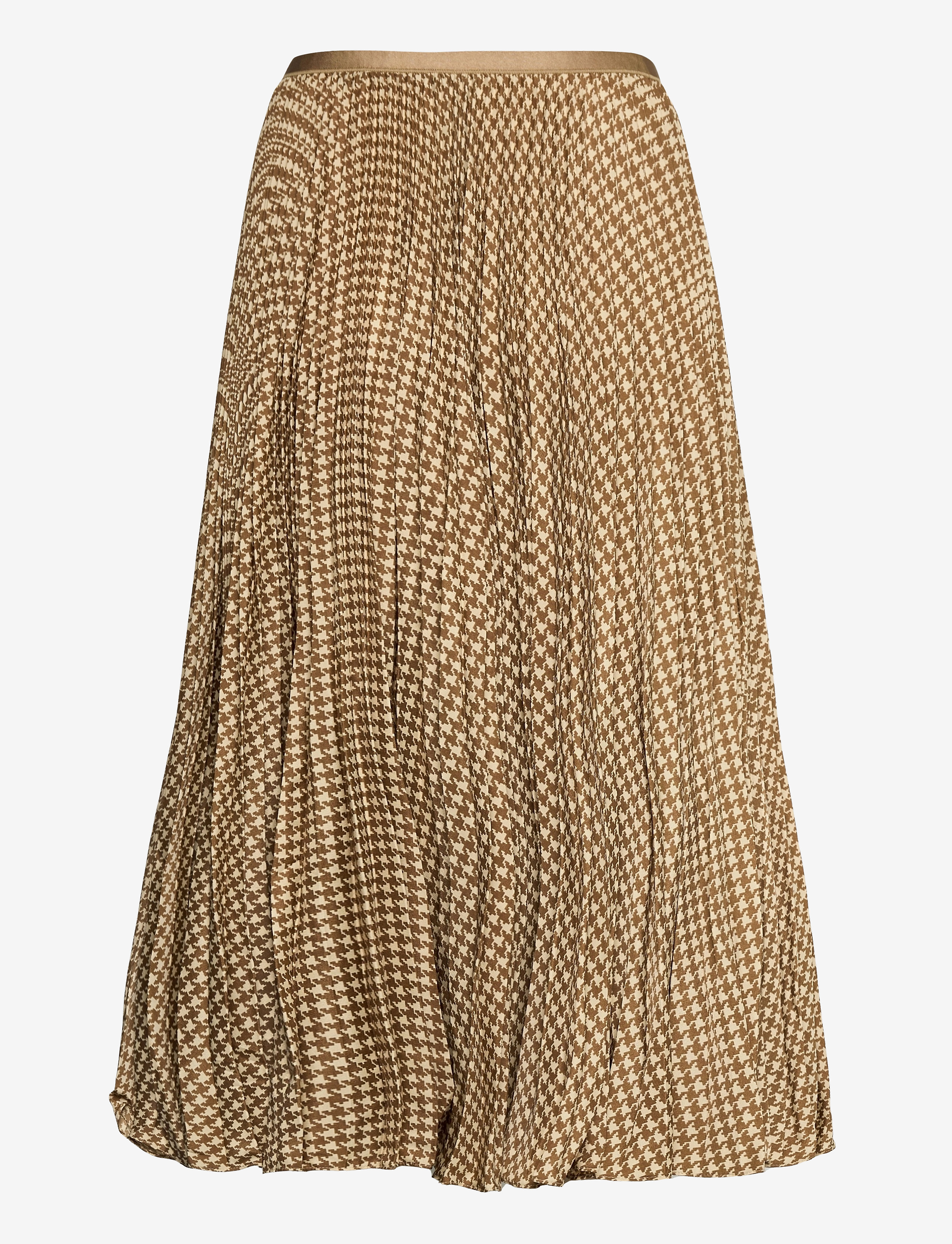 Polo Ralph Lauren - Houndstooth Pleated Skirt - brown/tan houndst - 2