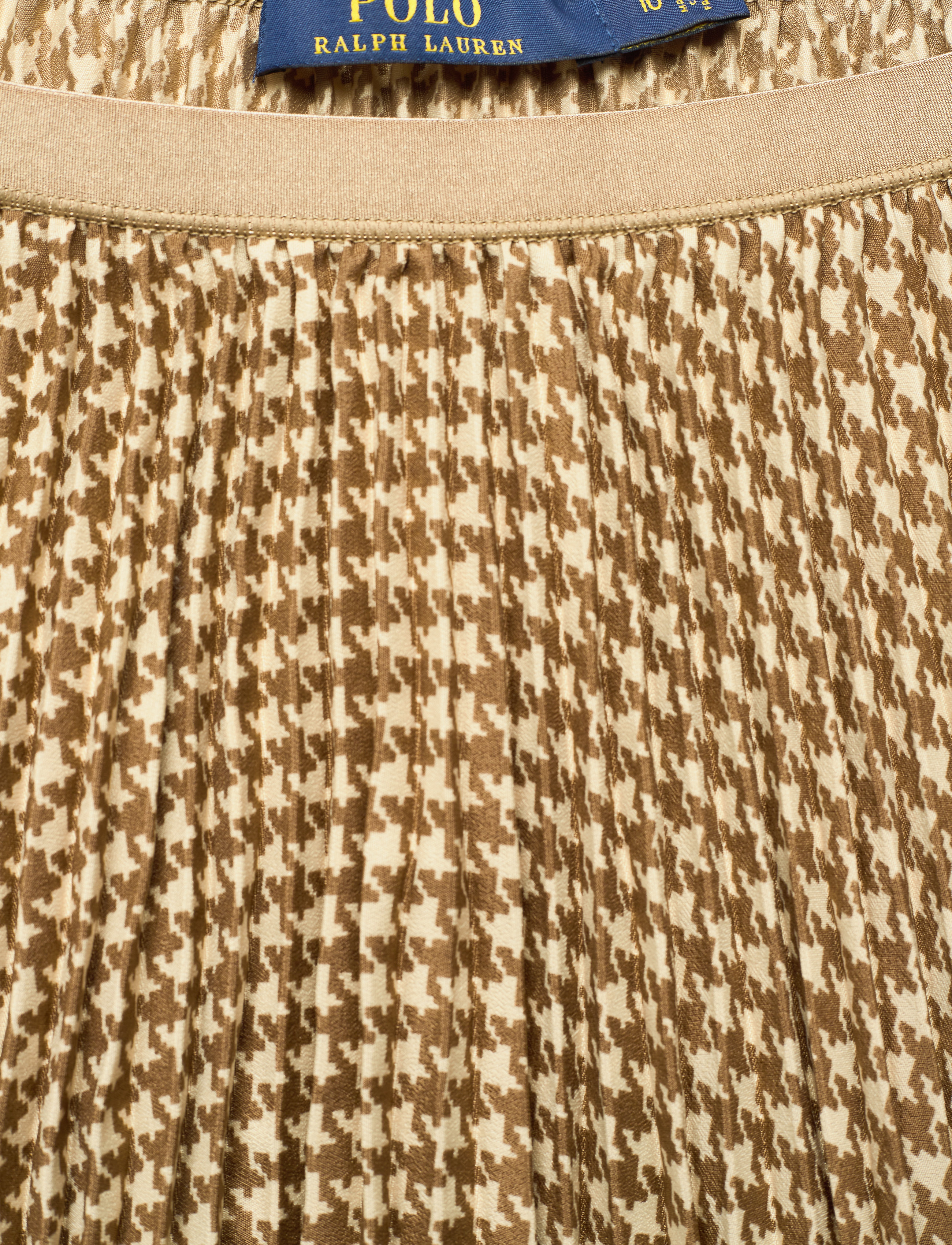 Polo Ralph Lauren - Houndstooth Pleated Skirt - brown/tan houndst - 3