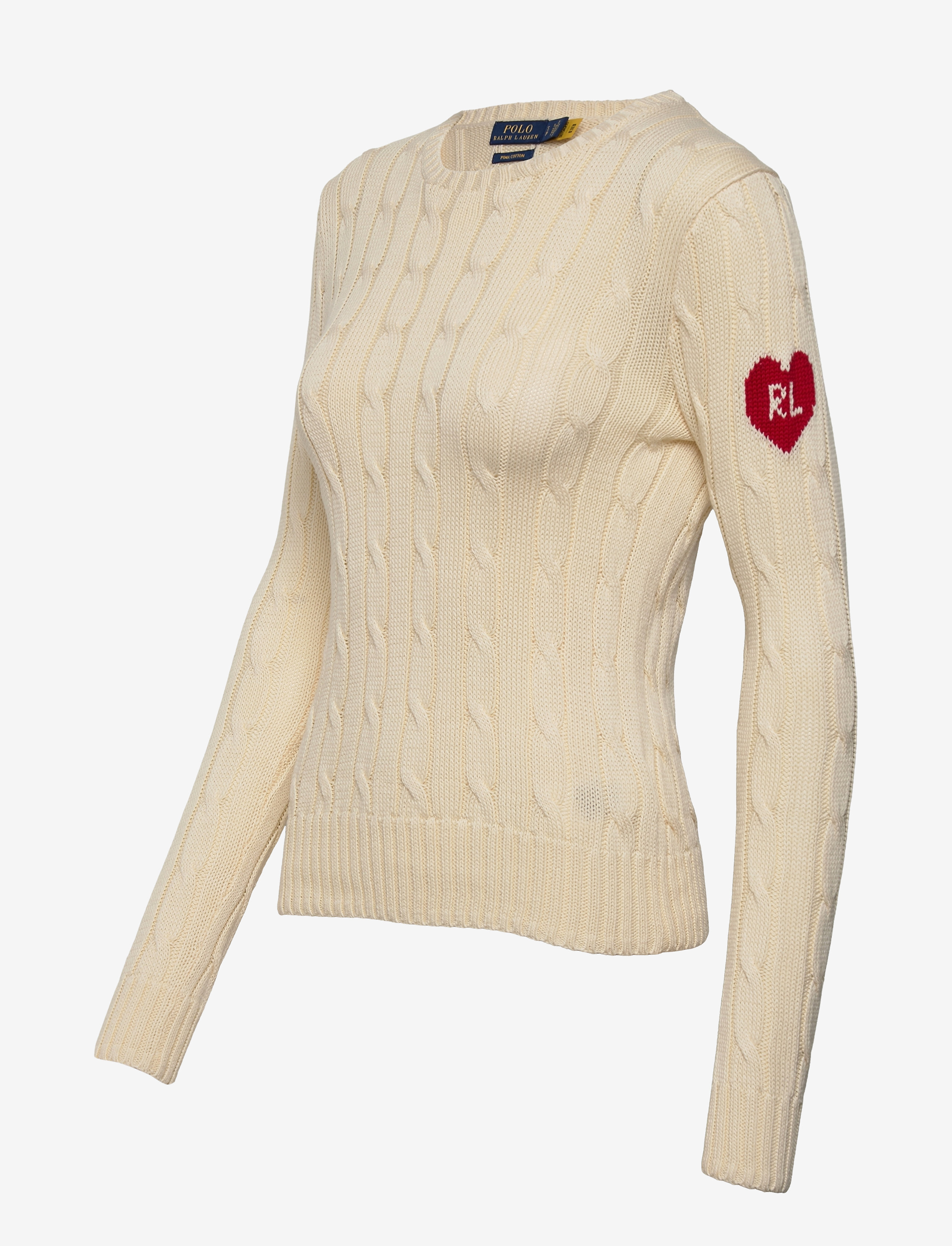 Polo Ralph Lauren - Logo Heart Cable-Knit Cotton Sweater - cream - 2