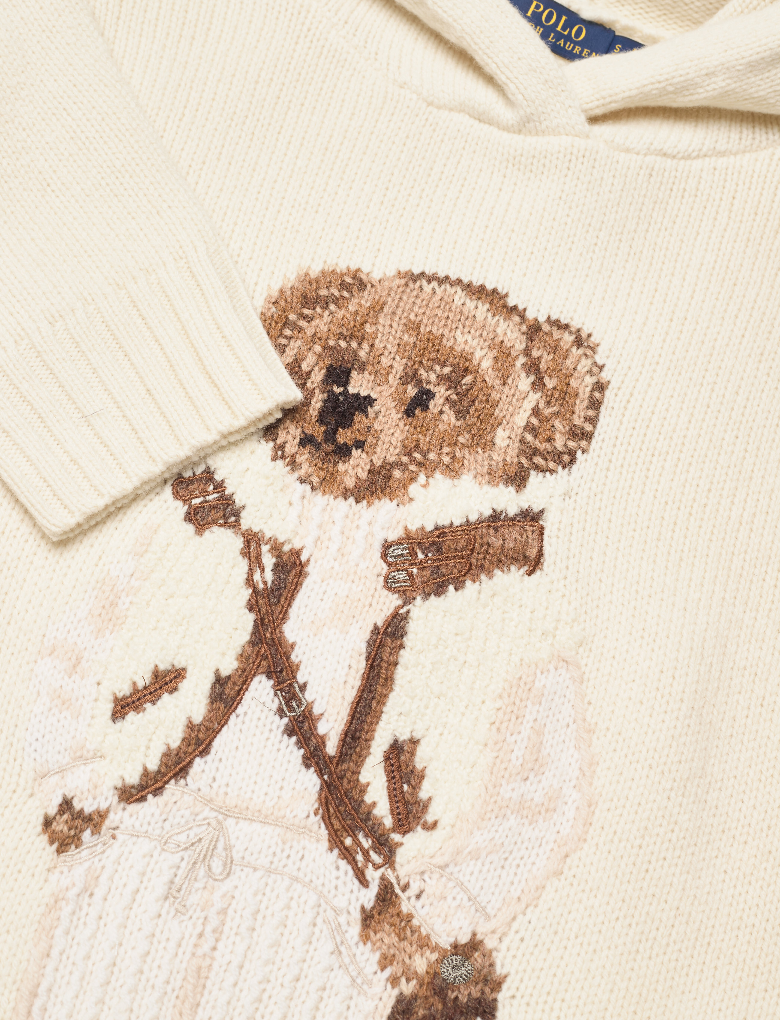 Polo Ralph Lauren - Shearling Polo Bear Hooded Sweater - cream multi - 2