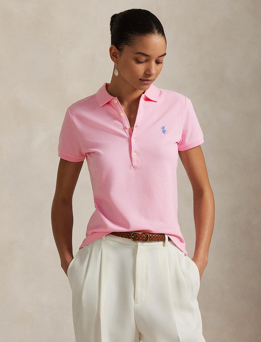 Polo Ralph Lauren - Slim Fit Stretch Polo Shirt - polo skyrtur - carmel pink - 0