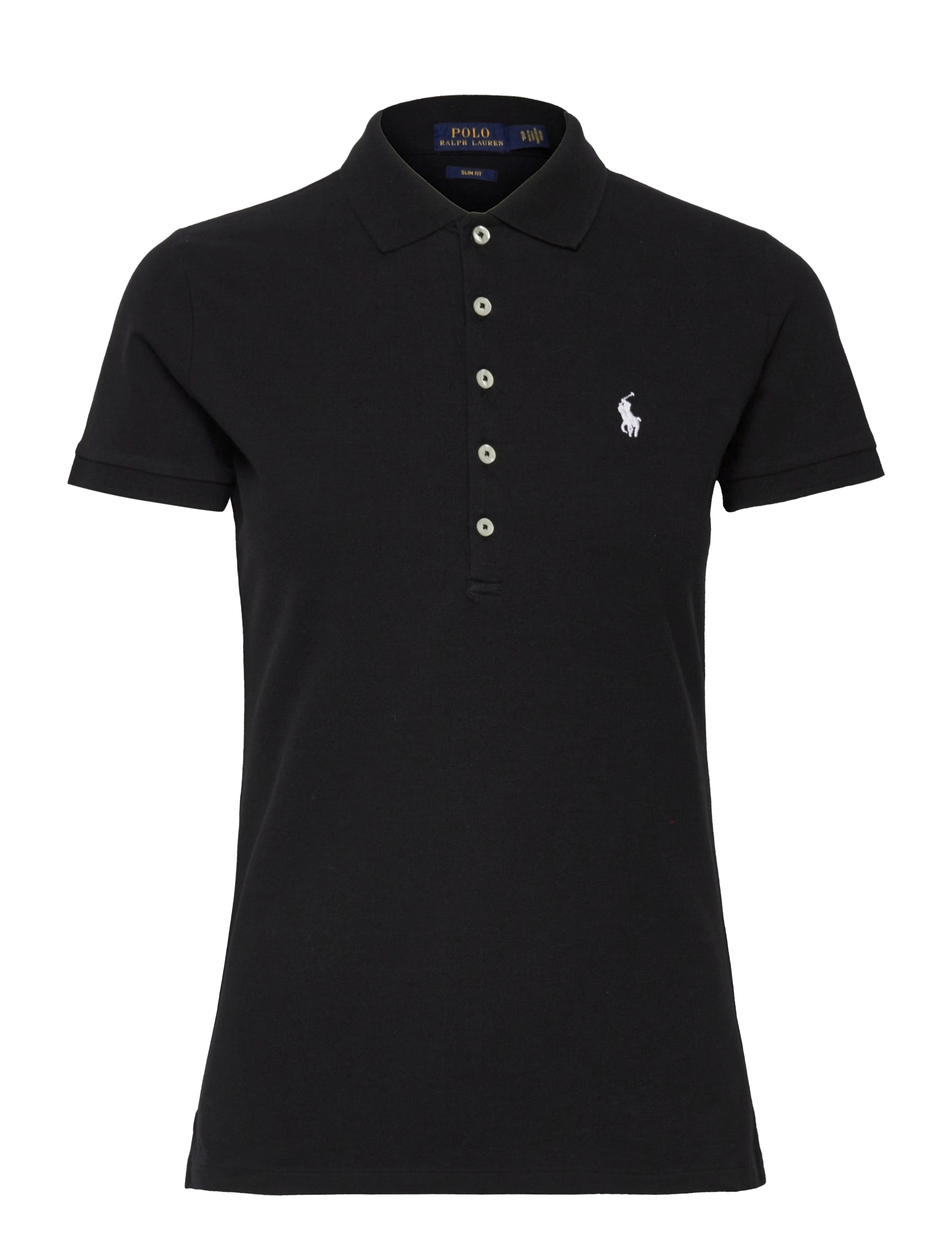 POLO RALPH LAUREN Slim Fit Stretch Polo Shirt Schwarz - XL - Damen