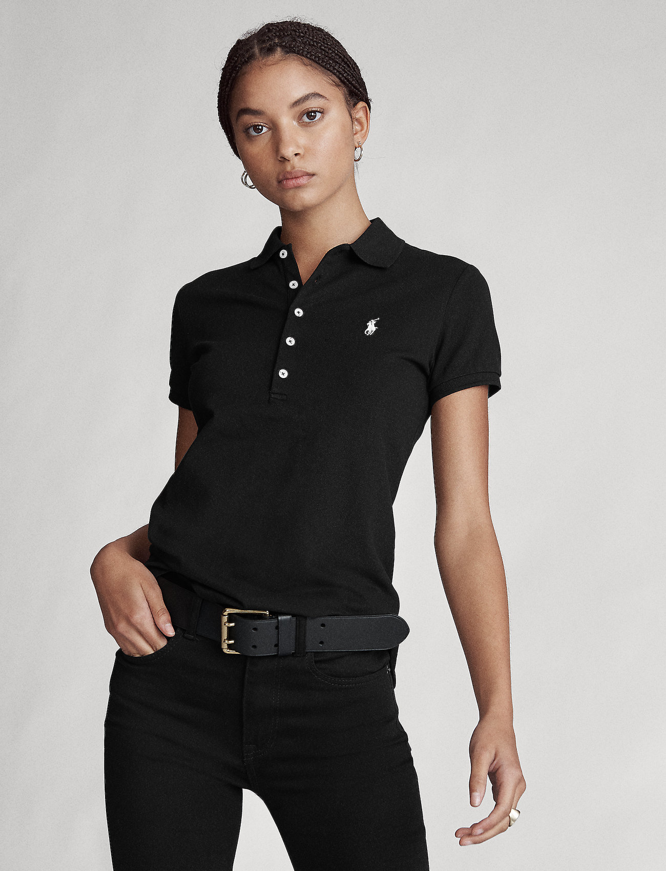 Polo Ralph Lauren - Slim Fit Stretch Polo Shirt - poloer - polo black/white - 0