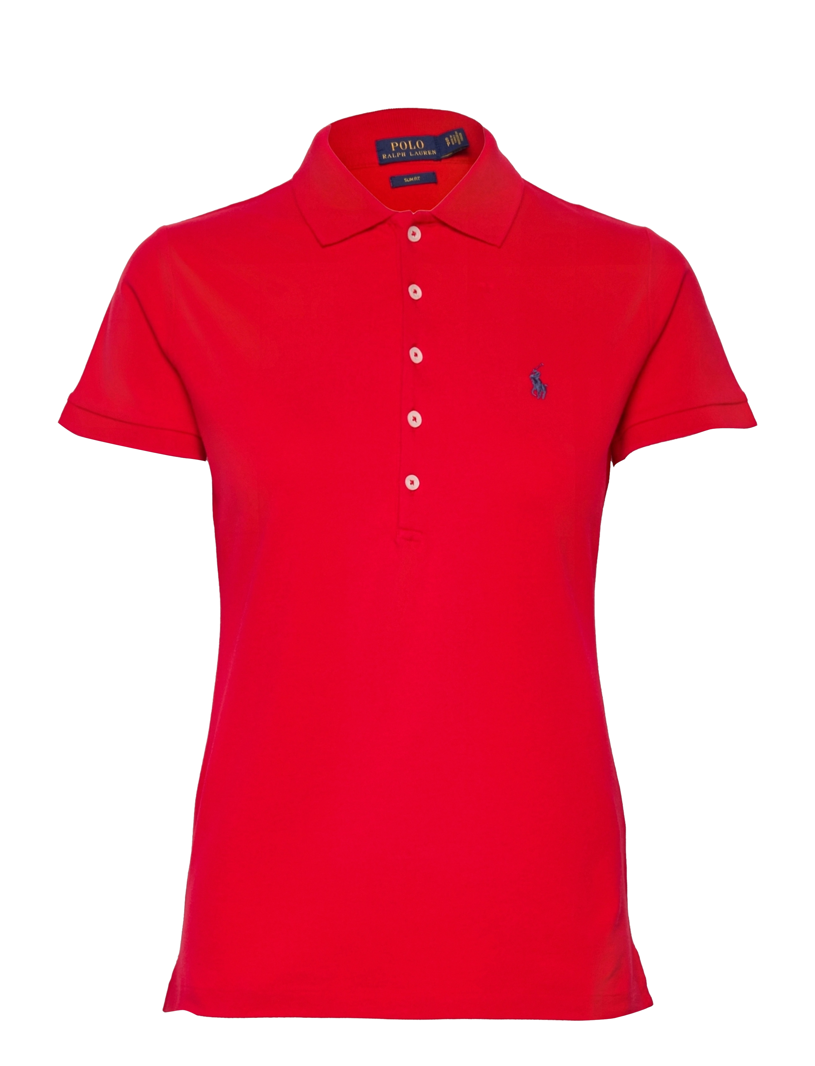 POLO RALPH LAUREN Slim Fit Stretch Polo Shirt Rot - L - Damen