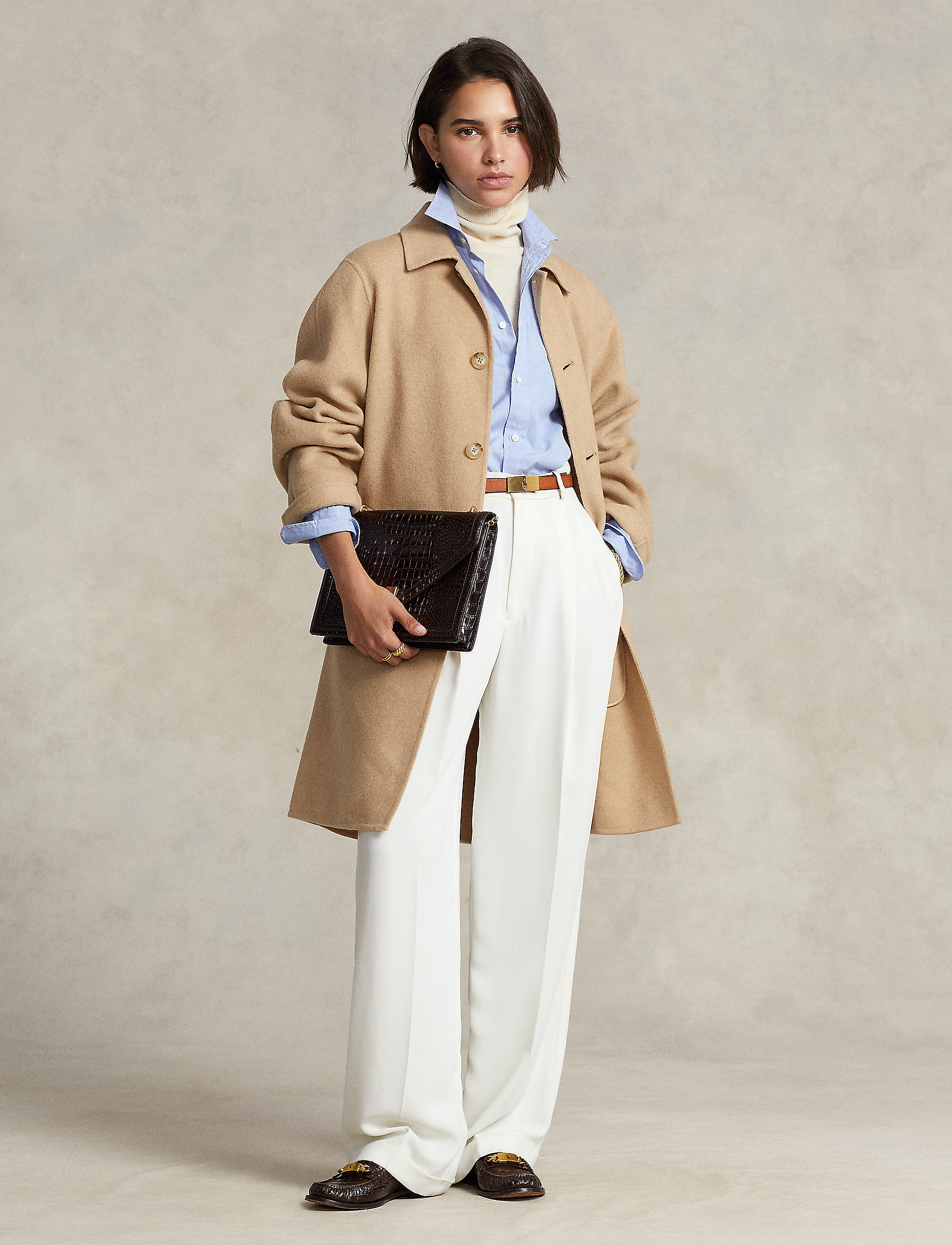 Polo Ralph Lauren - Oversize Double-Face Car Coat - light tan melange - 2