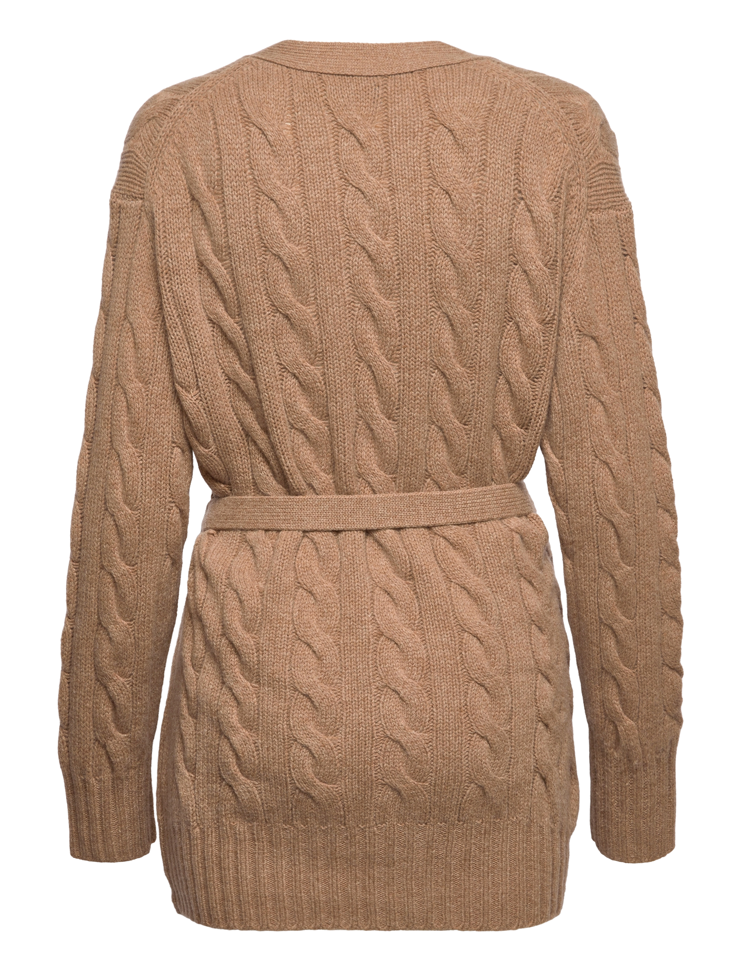 Polo Ralph Lauren - Belted Cable-Knit Wool-Cashmere Cardigan - collection camel - 1
