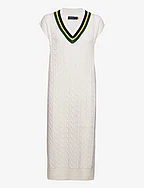 Cable-Knit Cricket Midi Sweater Dress - CREAM MULTI