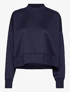 Boxy Suede-Patch French Terry Sweatshirt, Polo Ralph Lauren