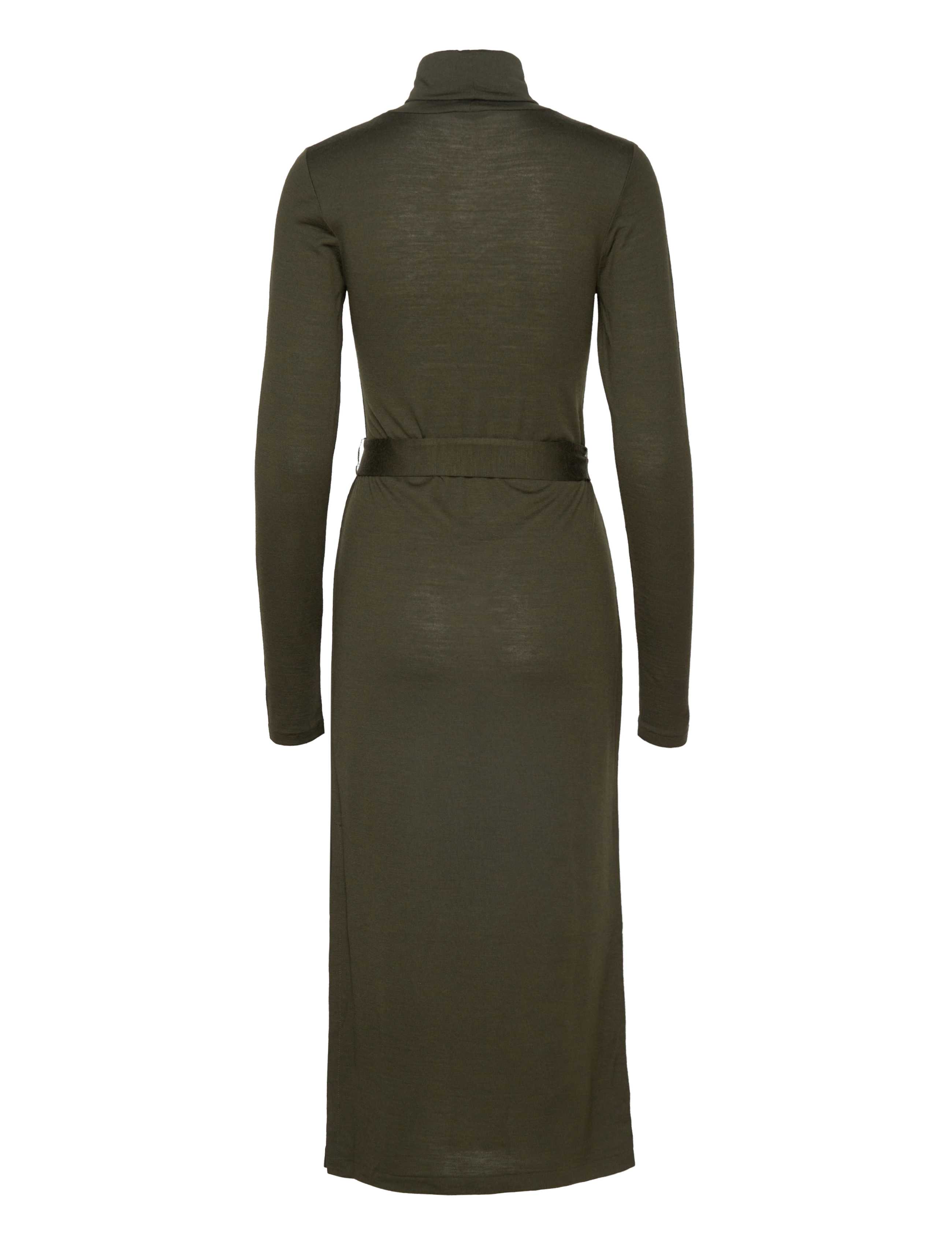 Polo Ralph Lauren - Belted Jersey Turtleneck Dress - estate olive - 1