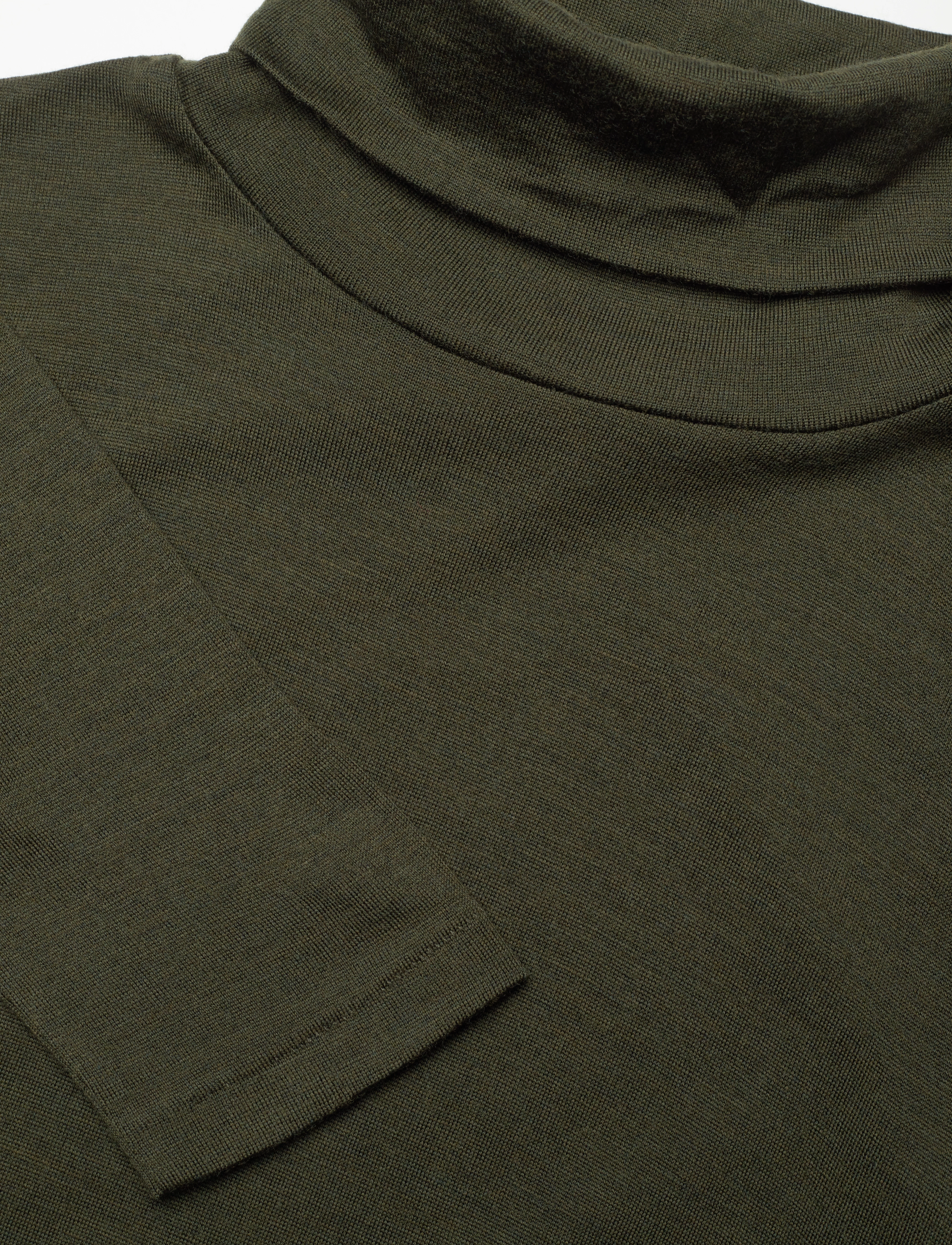 Polo Ralph Lauren - Belted Jersey Turtleneck Dress - estate olive - 3