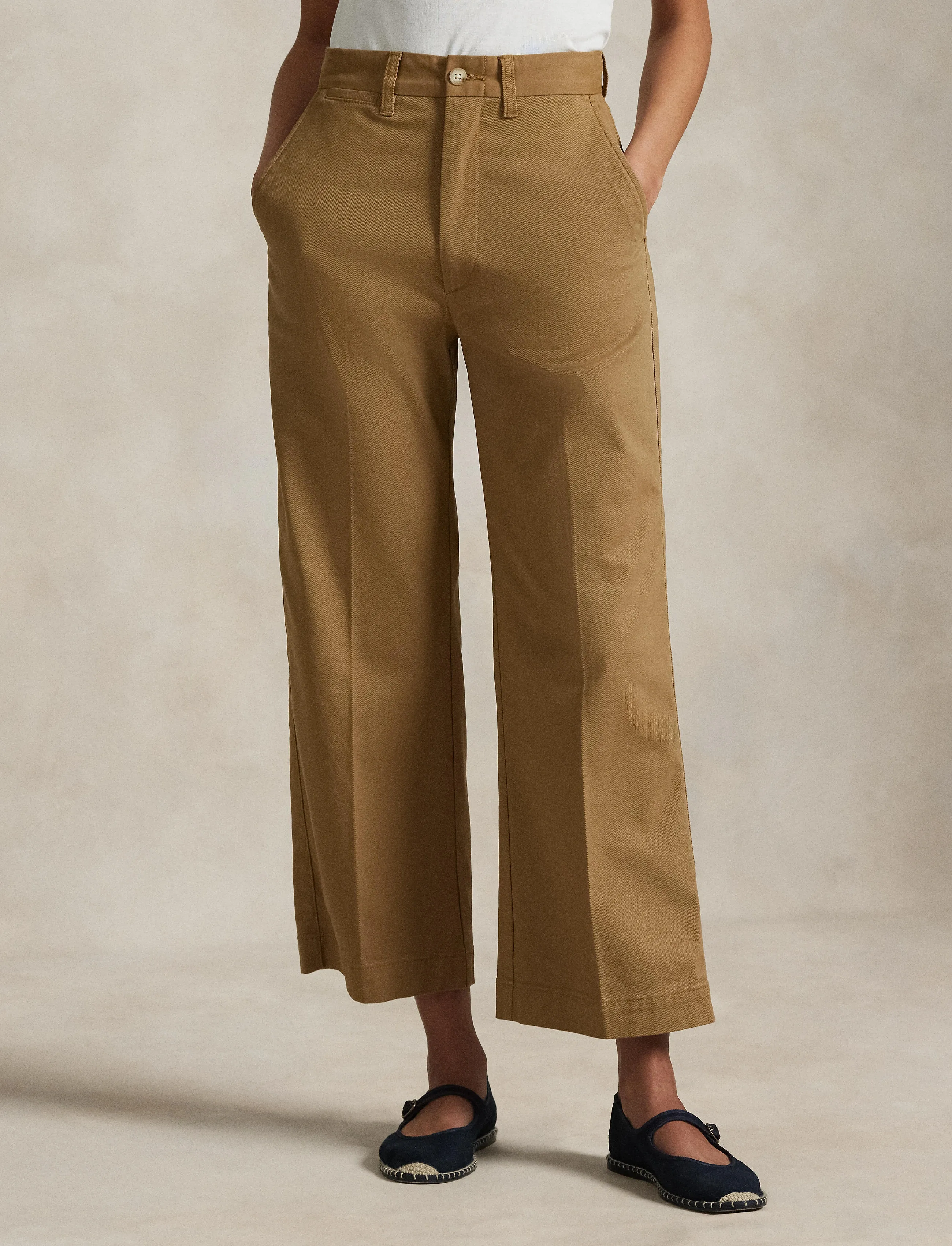 Polo Ralph Lauren Chino Wide-Leg Pant, 36, Trousers, Braun - Wide Leg, Frauen