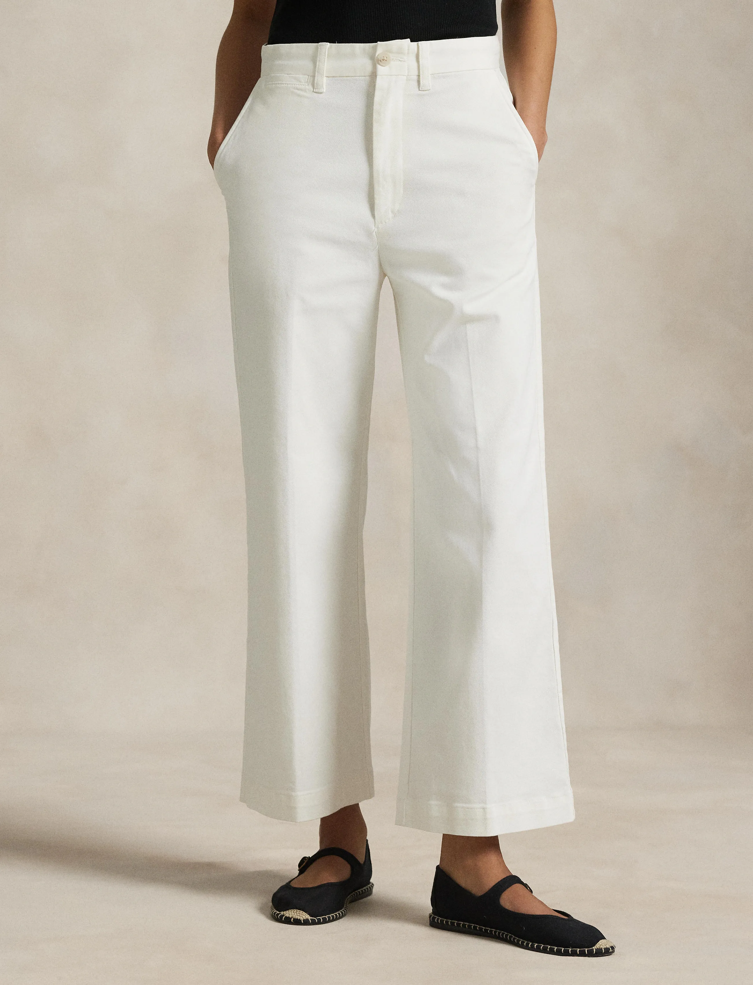 Polo Ralph Lauren Chino Wide-Leg Pant, 36, Trousers, Weiß - Wide Leg, Frauen