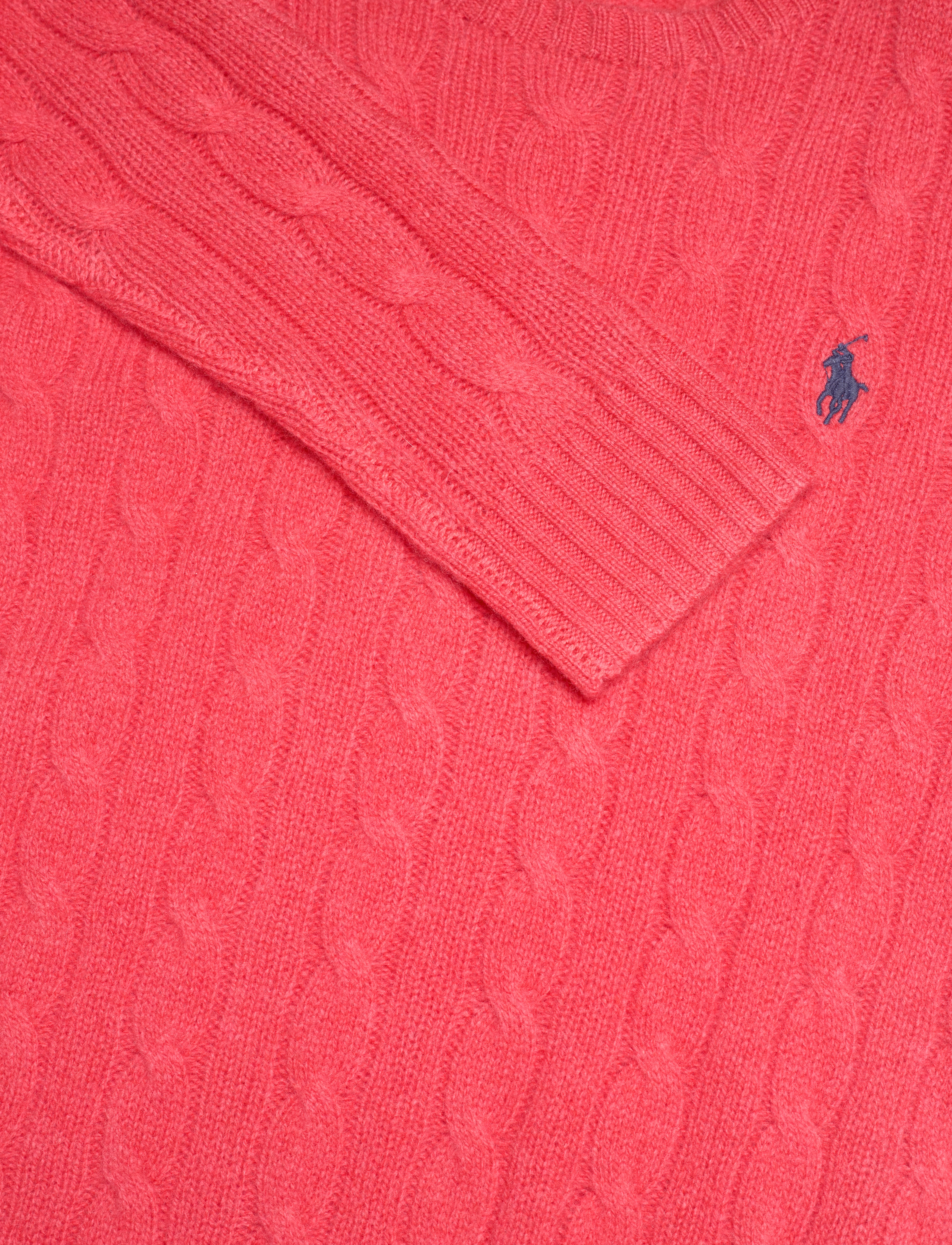 Polo Ralph Lauren - Cable Wool-Cashmere Crewneck Sweater - spring red - 4