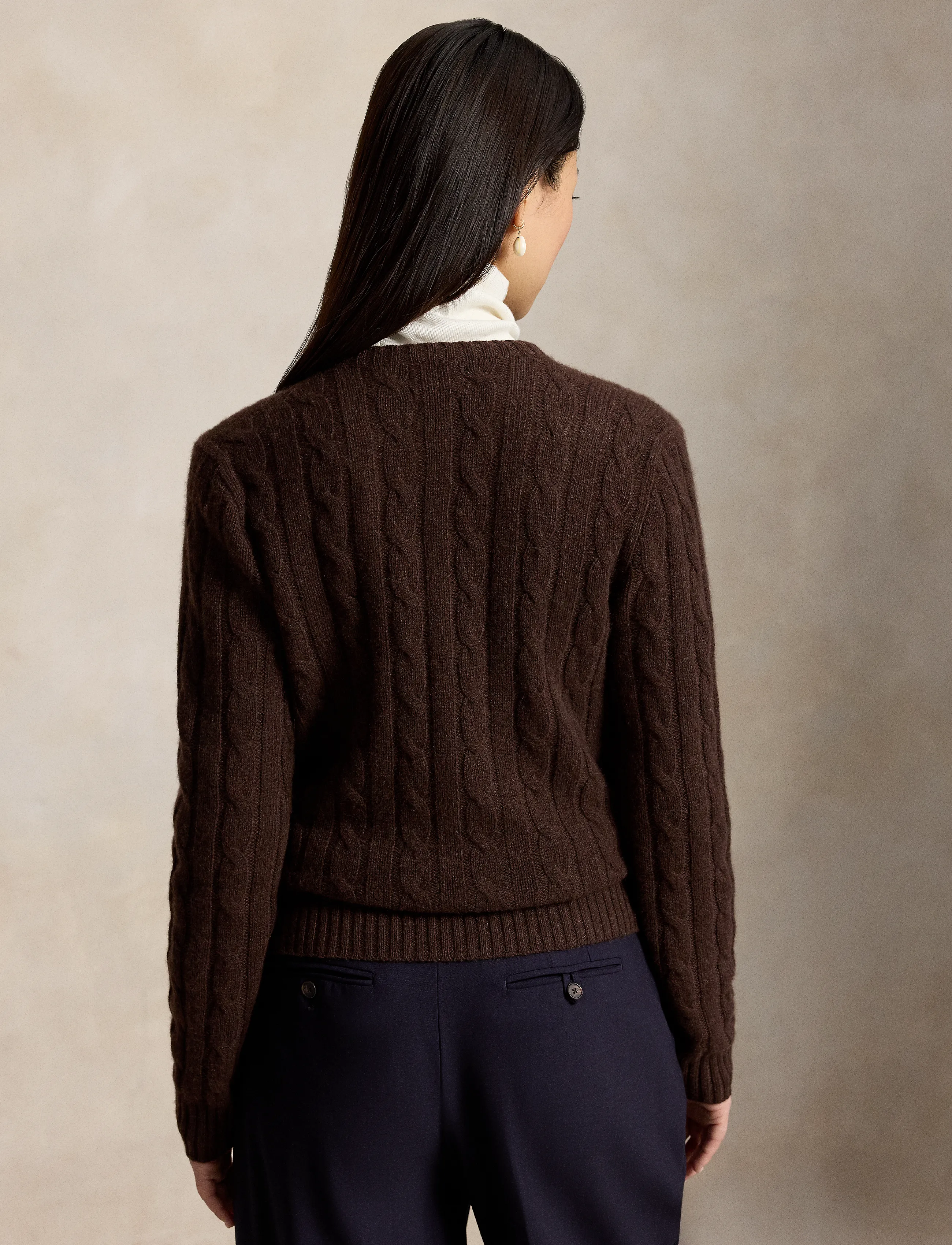 Polo Ralph Lauren - Cable-Knit Cashmere Sweater - cedar heather - 1
