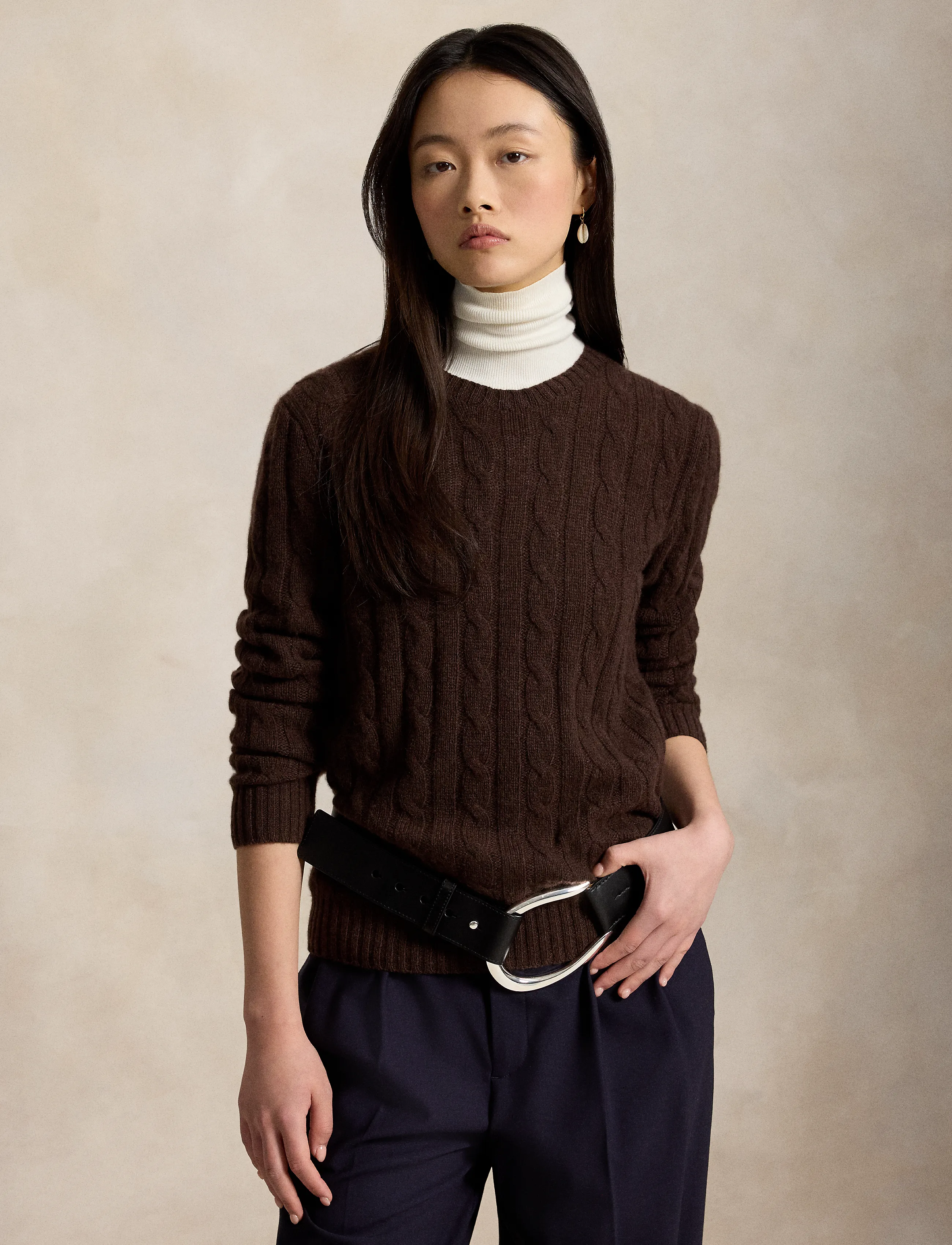 Polo Ralph Lauren - Cable-Knit Cashmere Sweater - cedar heather - 2