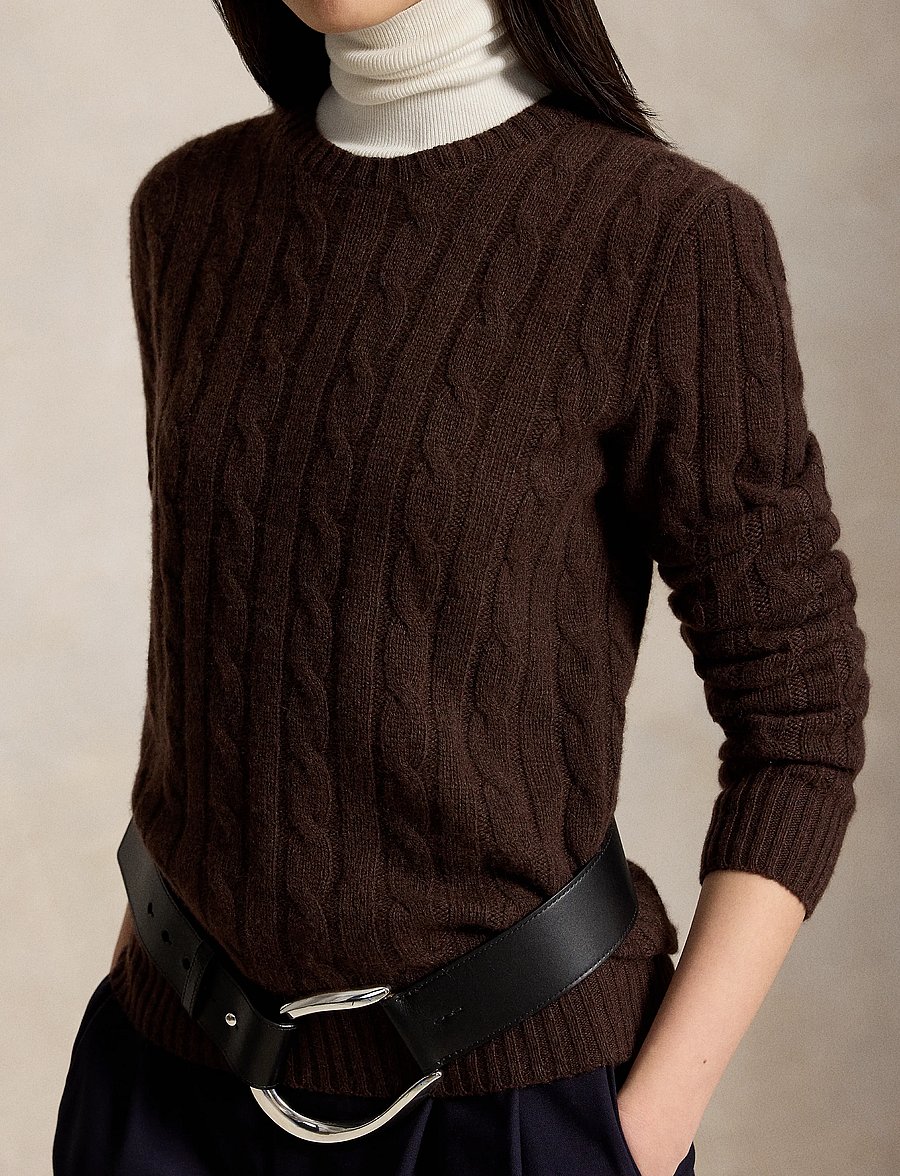 Polo Ralph Lauren - Cable-Knit Cashmere Sweater - cashmere - cedar heather - 4