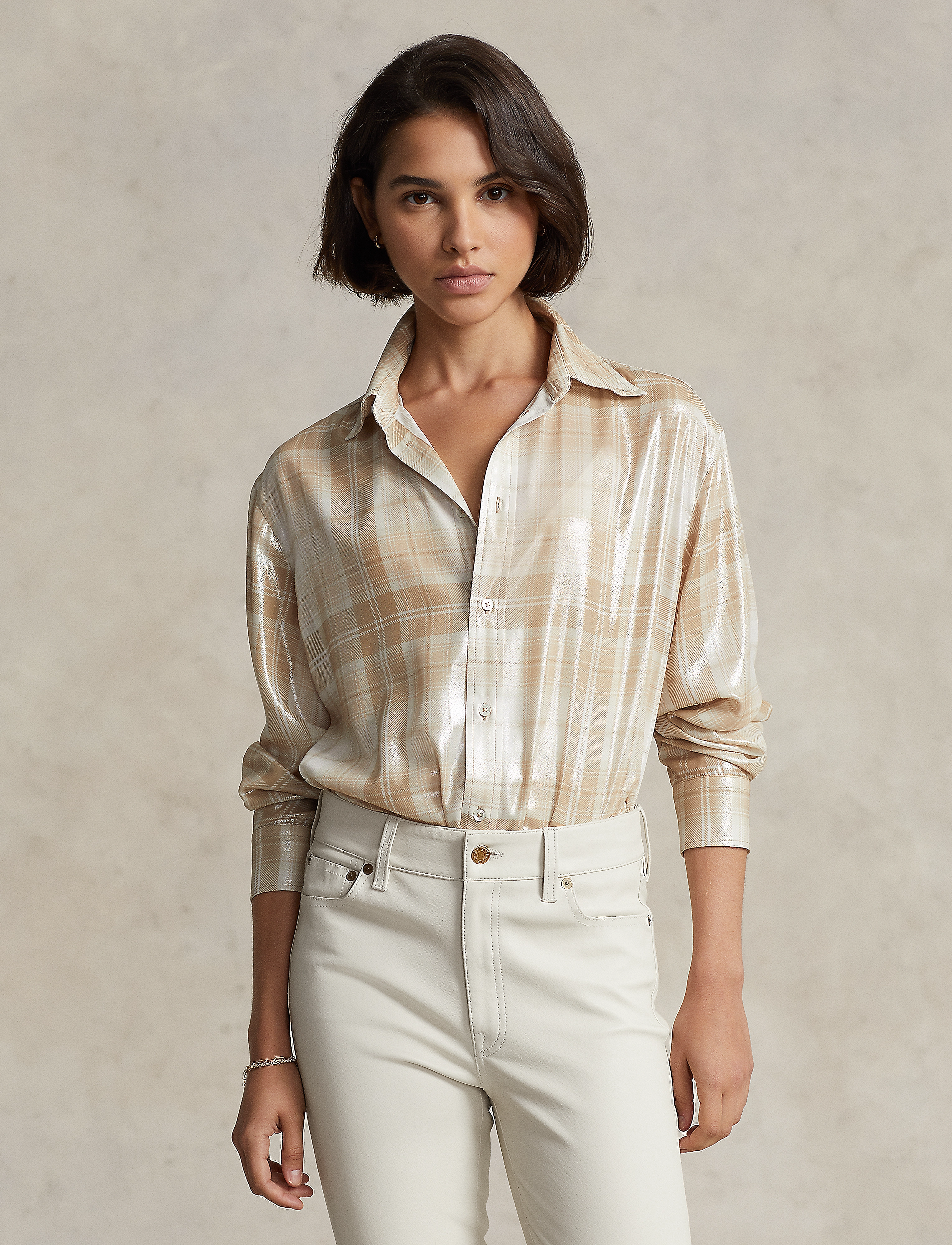 Polo Ralph Lauren 75D POLY CREPE-LSL-BLS - Hemden - 1313 CREAM OMBRE / cream