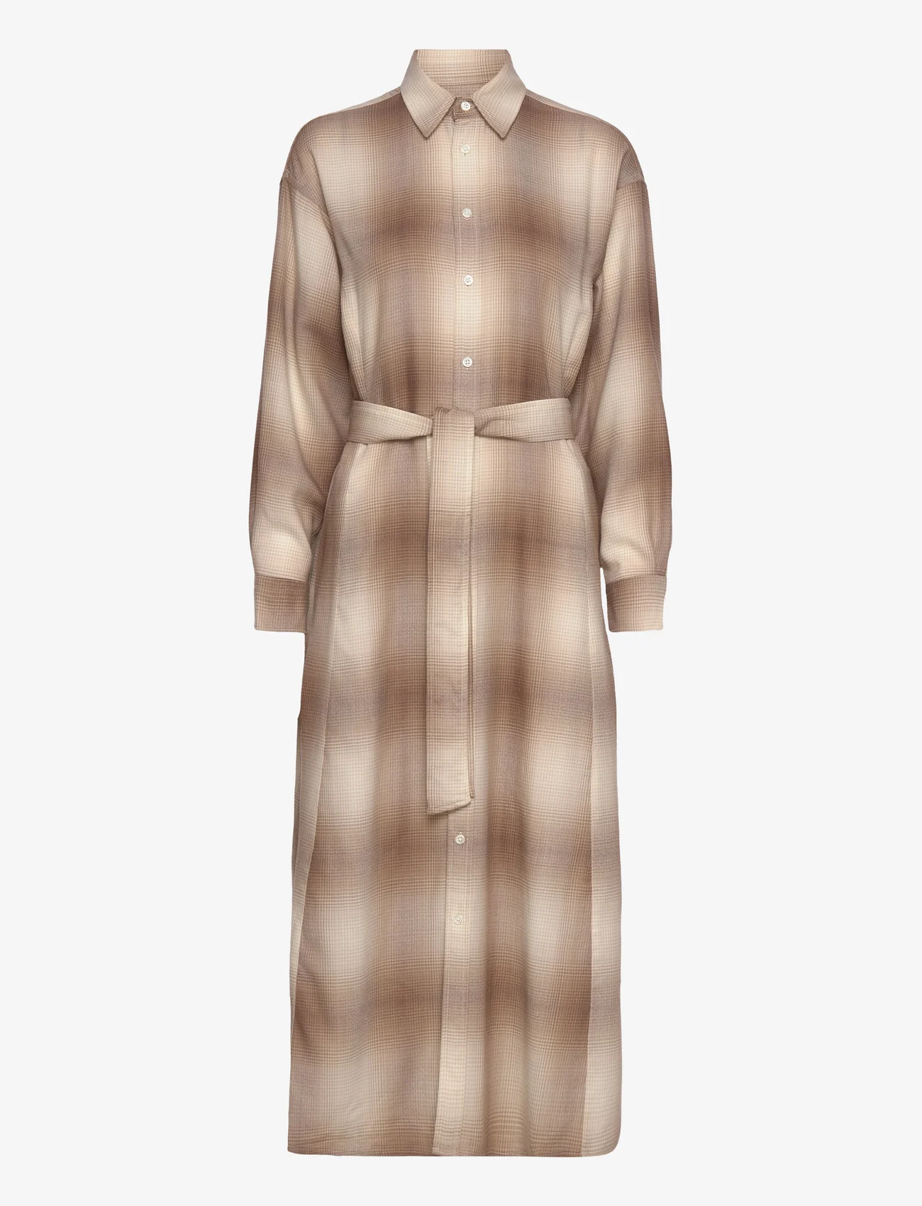 Polo Ralph Lauren - Plaid Belted Wool Dress - marškinių tipo suknelės - 1314 brown ombre - 0