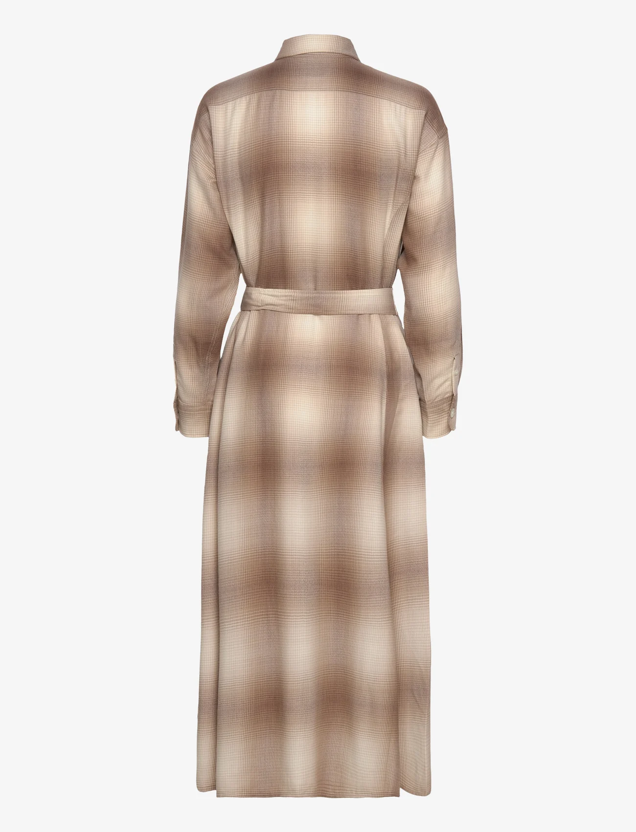 Polo Ralph Lauren - Plaid Belted Wool Dress - marškinių tipo suknelės - 1314 brown ombre - 1