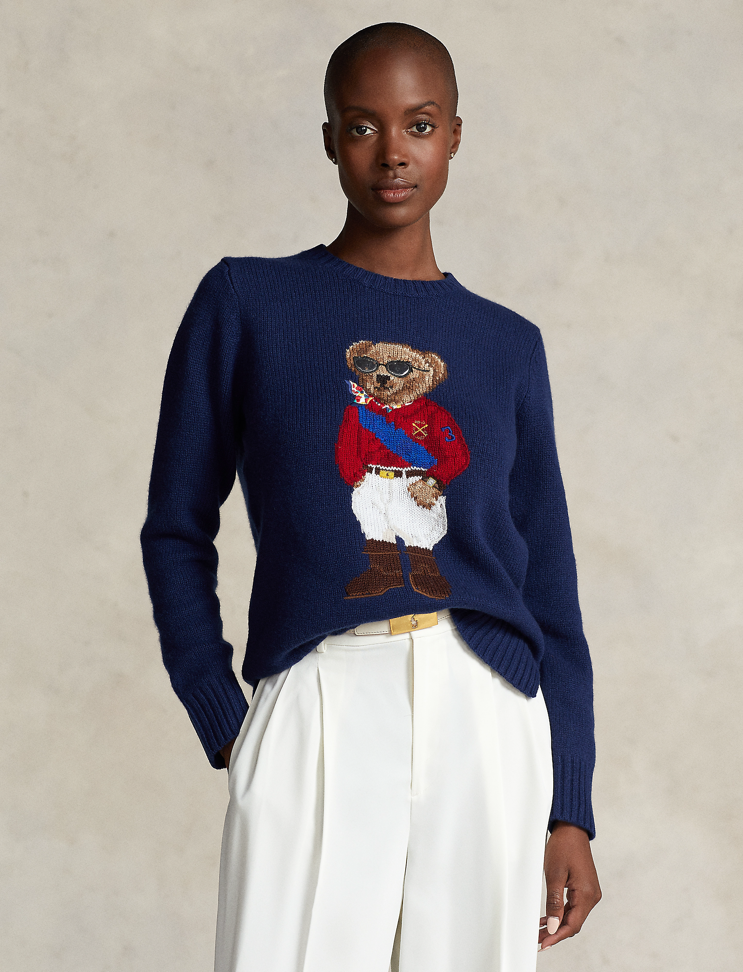 Polo Ralph Lauren - Jockey Polo Bear Wool-Cashmere Sweater - french navy multi - 2