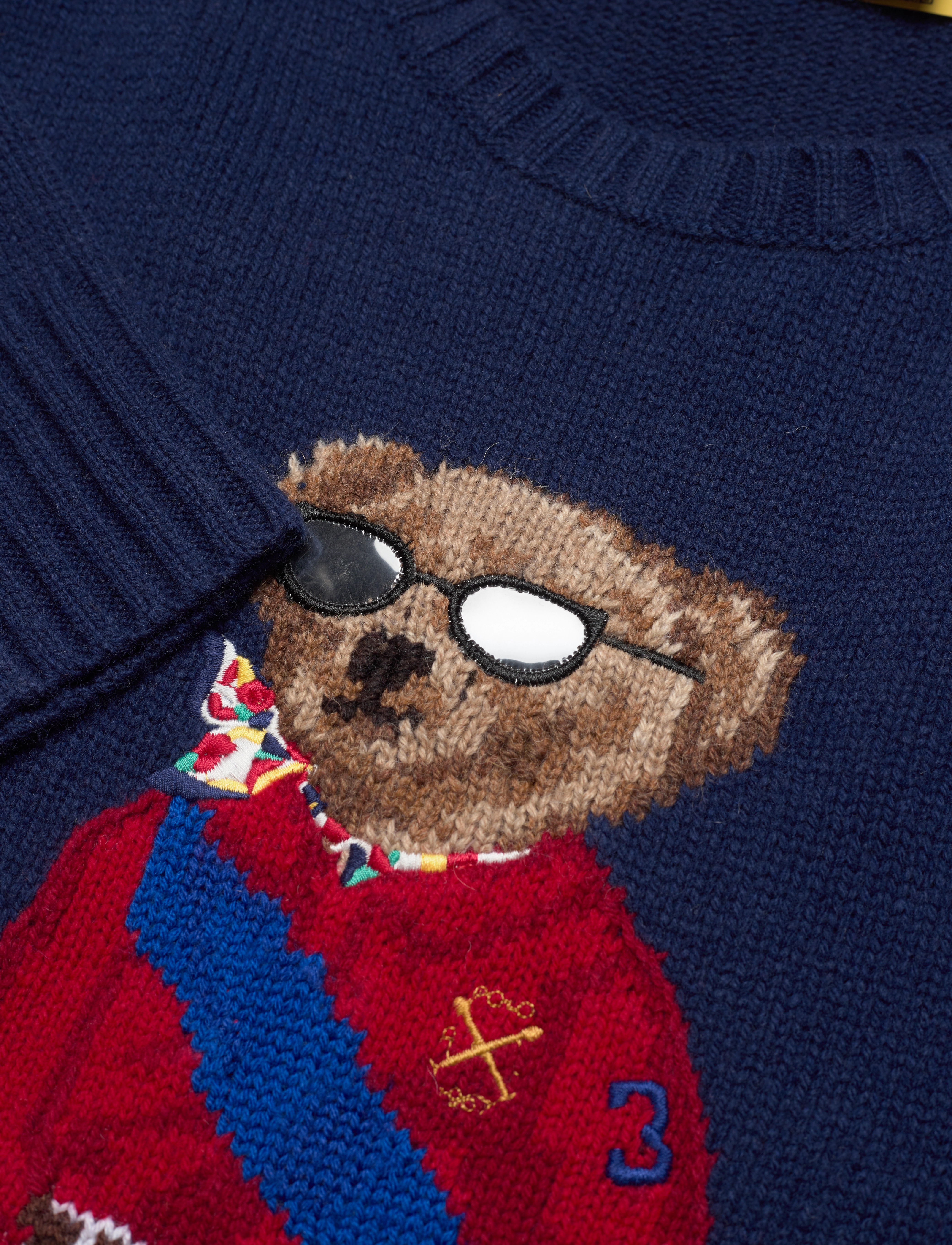 Polo Ralph Lauren - Jockey Polo Bear Wool-Cashmere Sweater - french navy multi - 3
