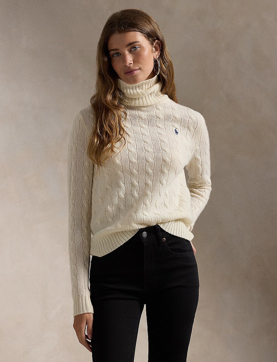 Polo Ralph Lauren - Wool-Cashmere Cable Turtleneck Sweater - kashmir - authentic cream - 0