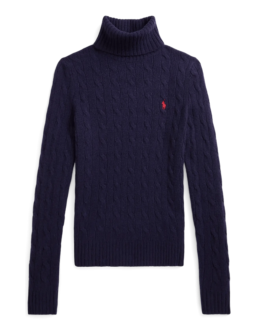 Polo Ralph Lauren - Wool-Cashmere Cable Turtleneck Sweater - kashmir - hunter navy - 0