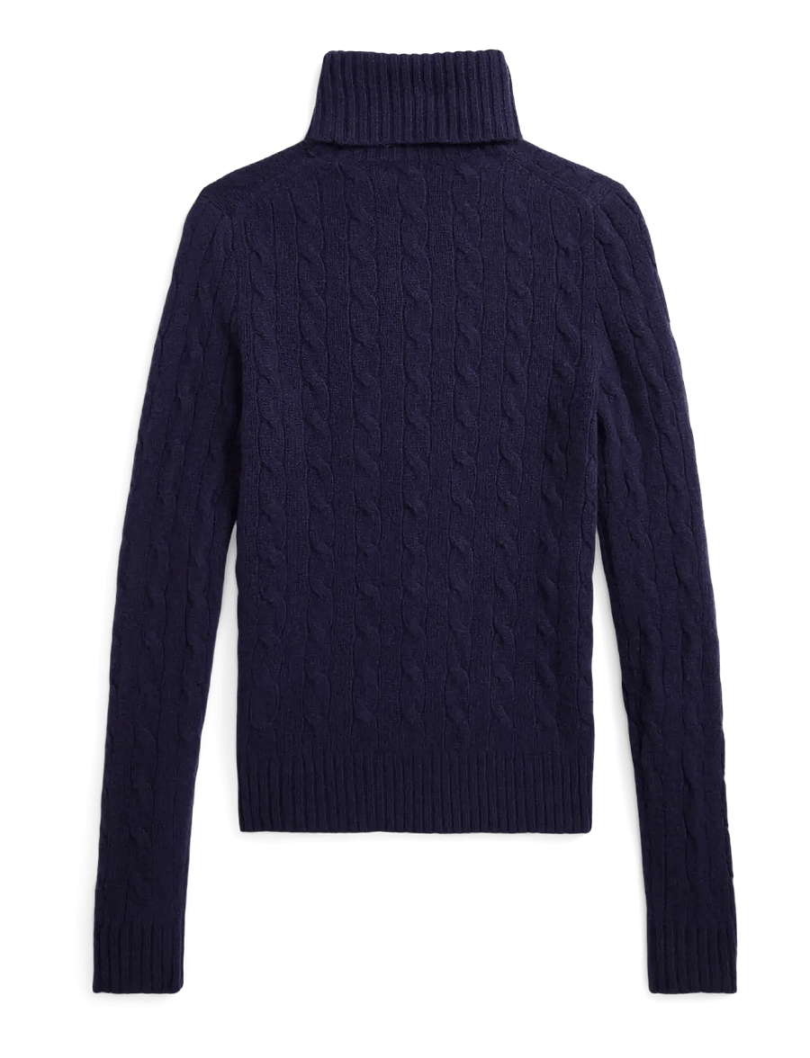 Polo Ralph Lauren - Wool-Cashmere Cable Turtleneck Sweater - kashmir - hunter navy - 1