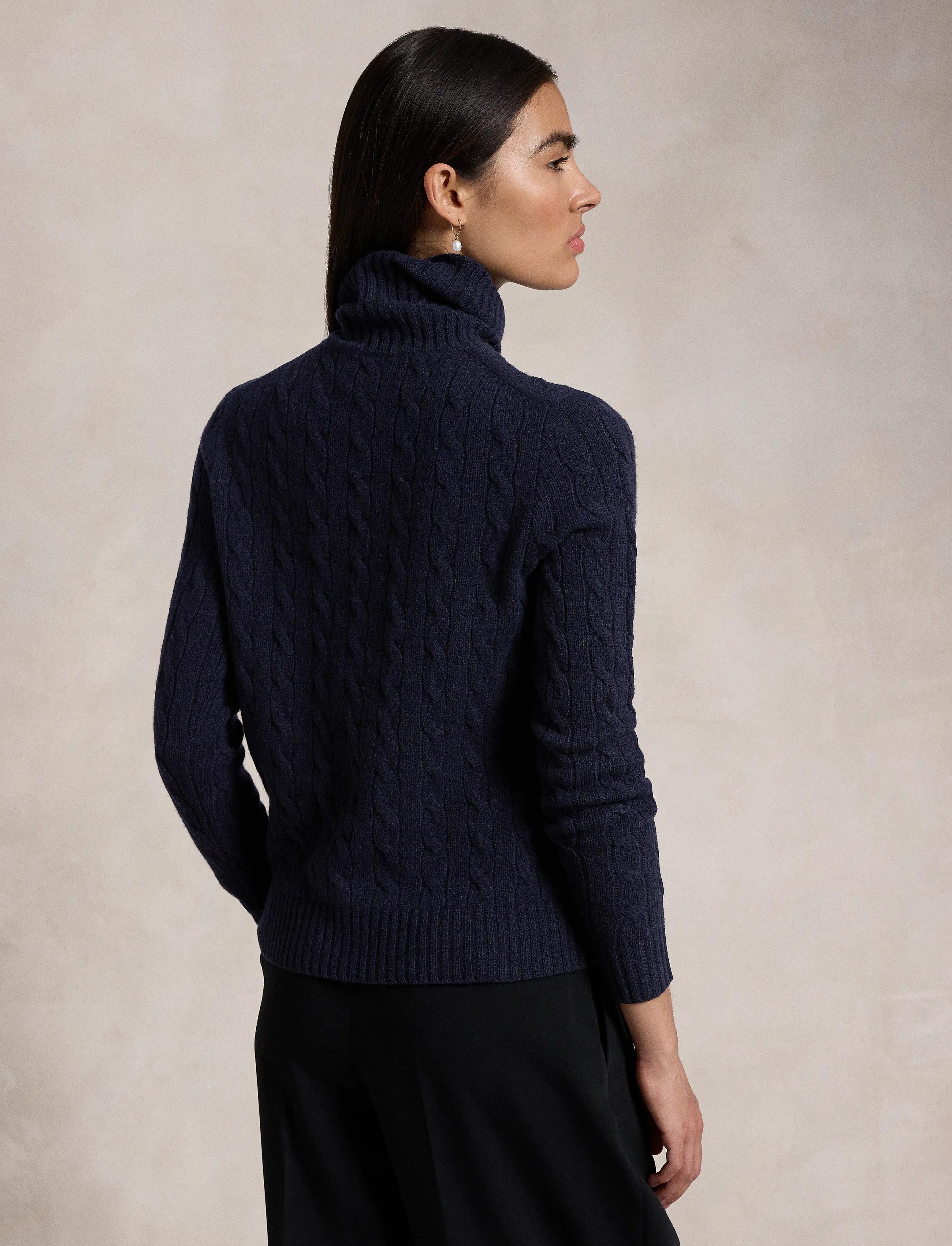 Polo Ralph Lauren - Wool-Cashmere Cable Turtleneck Sweater - kaschmir - hunter navy - 3