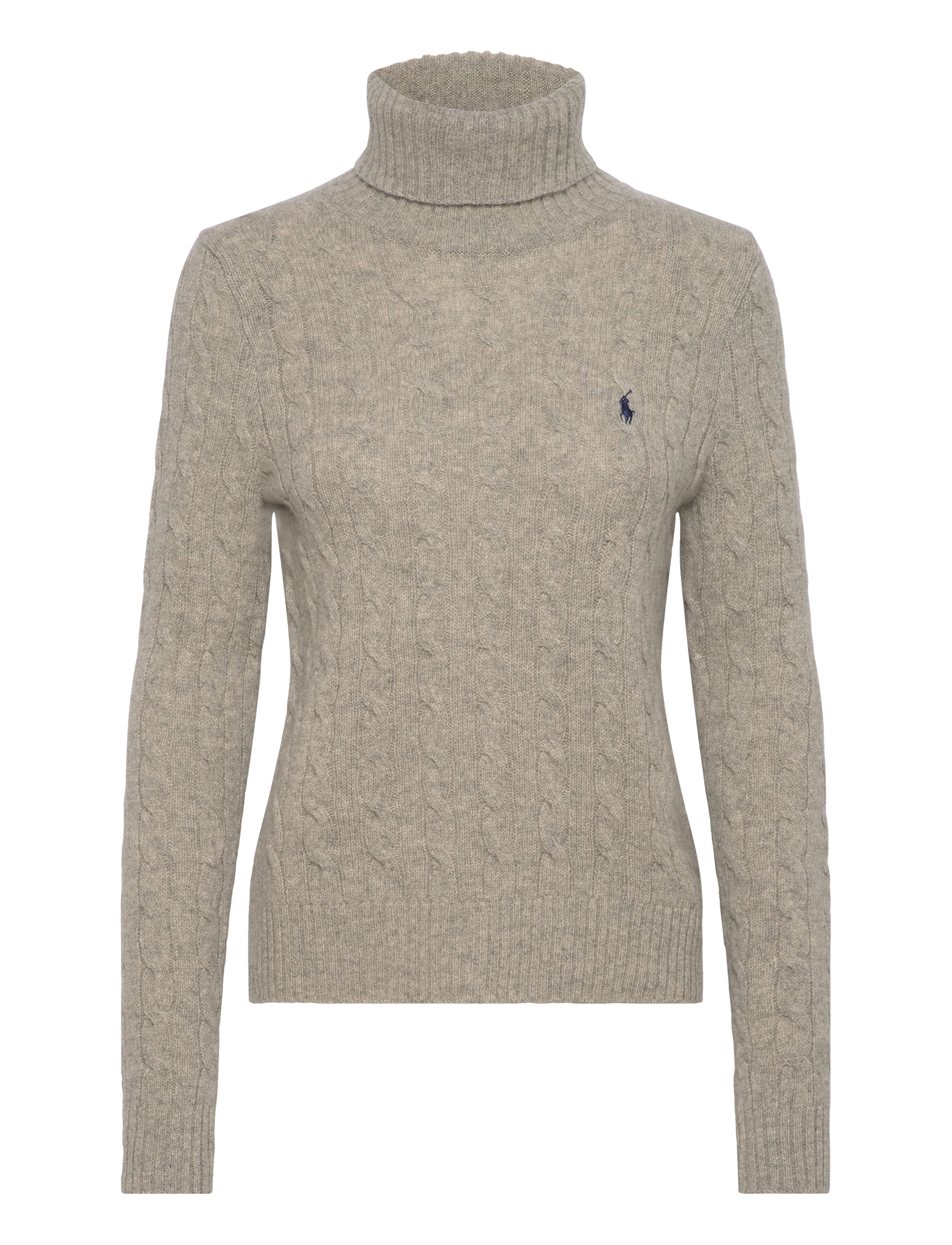 Polo Ralph Lauren Wool-Cashmere Cable Turtleneck Sweater - Ralph Lauren - LIGHT VINTAGE HEA / grey