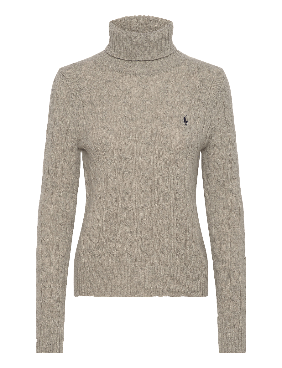 Polo Ralph Lauren - Wool-Cashmere Cable Turtleneck Sweater - kaschmir - light vintage hea - 0