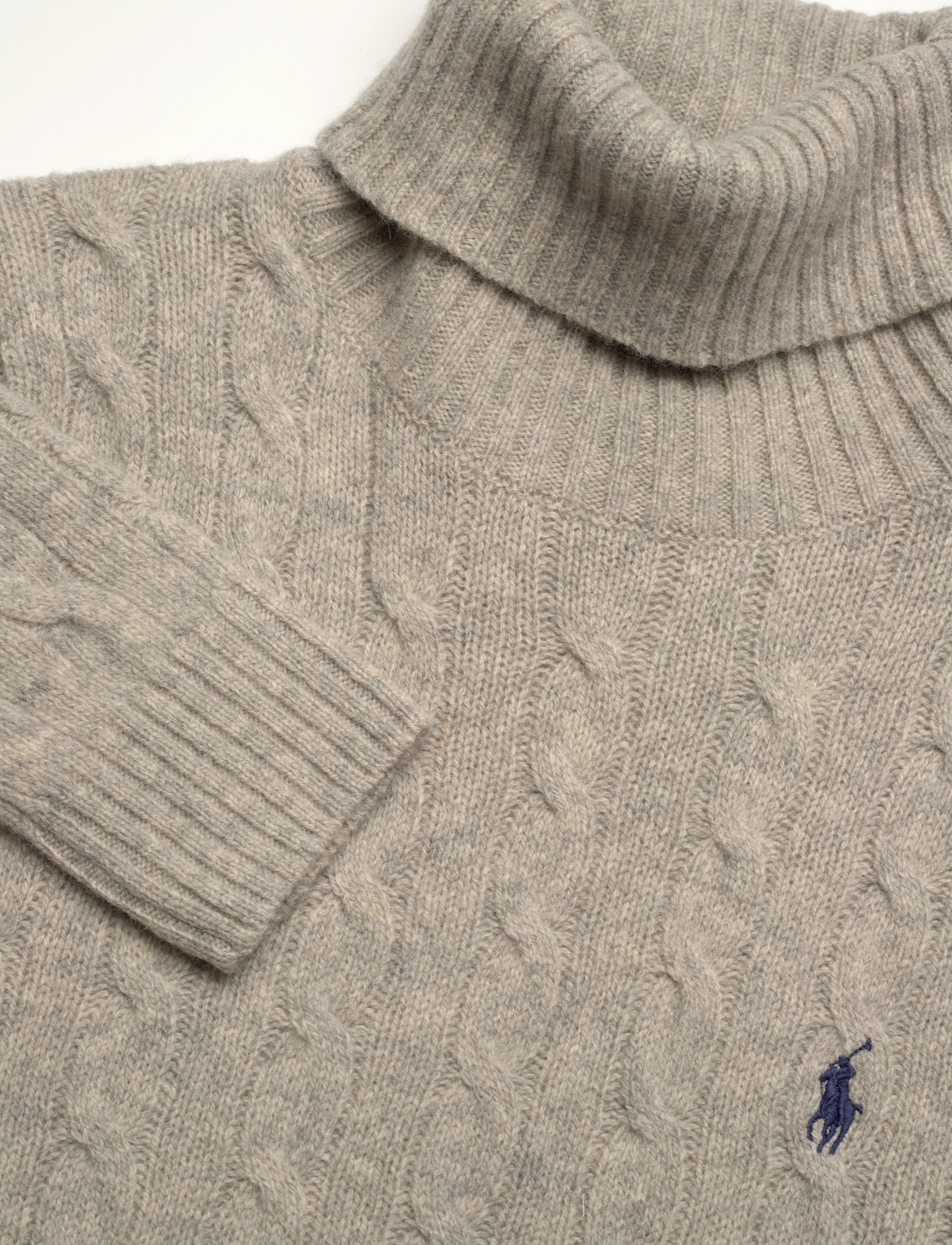 Polo Ralph Lauren - Wool-Cashmere Cable Turtleneck Sweater - kaschmir - light vintage hea - 2