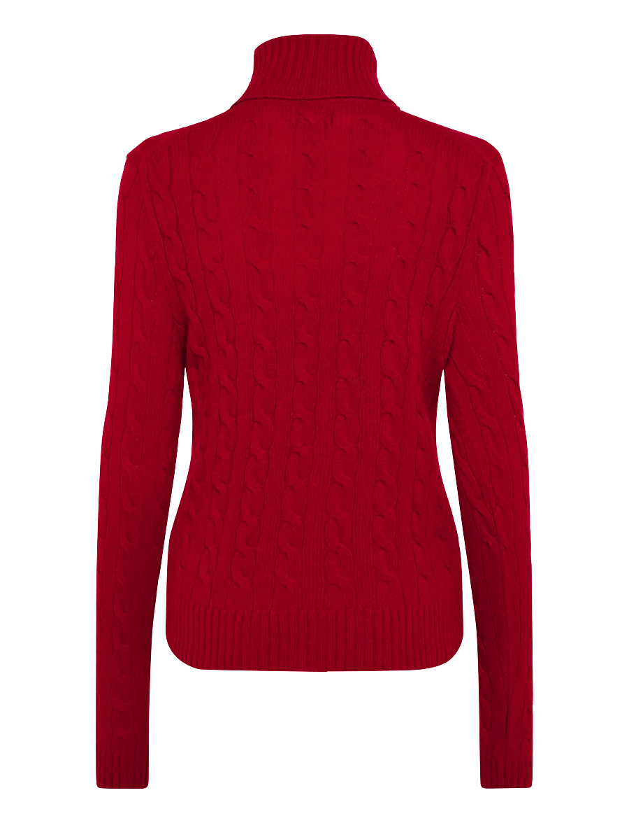 Polo Ralph Lauren - Wool-Cashmere Cable Turtleneck Sweater - kaschmir - university red - 1