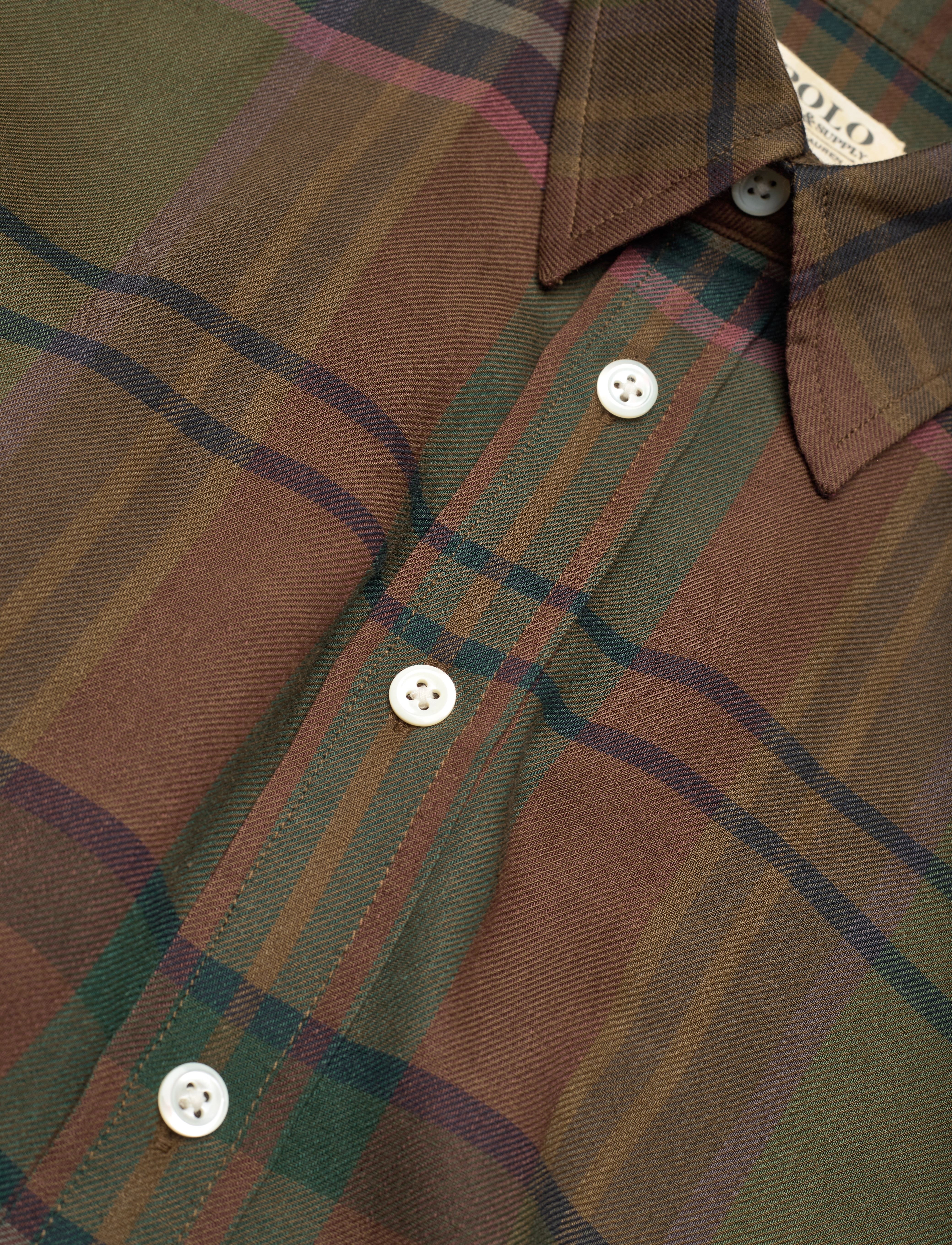 Polo Ralph Lauren - Plaid Cotton-Blend Belted Shirtdress - 1293 brown/olive - 3