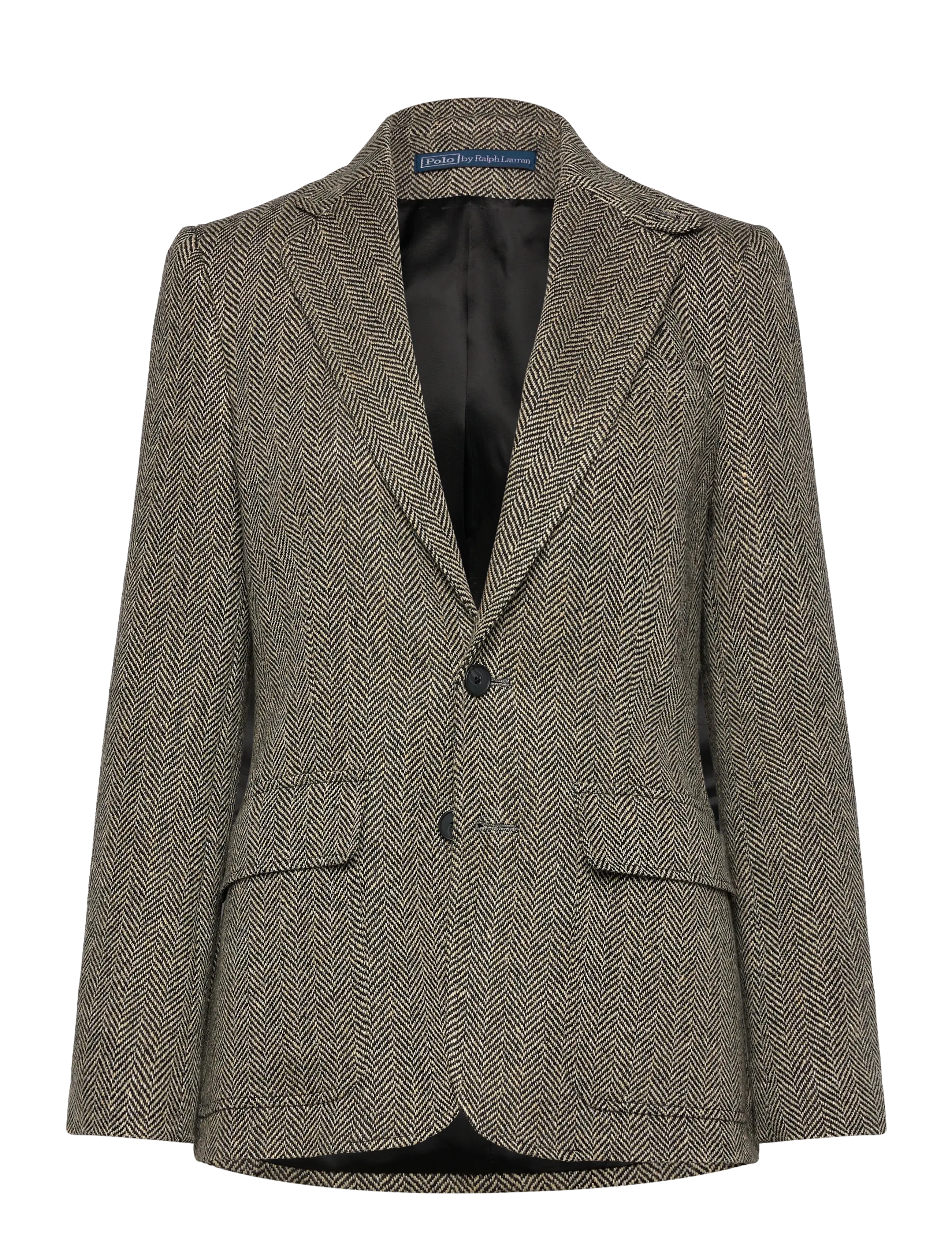 Polo Ralph Lauren Single-Breasted Herringbone Blazer - Dagens superdeals - BLACK/CREAM HERRI / brown