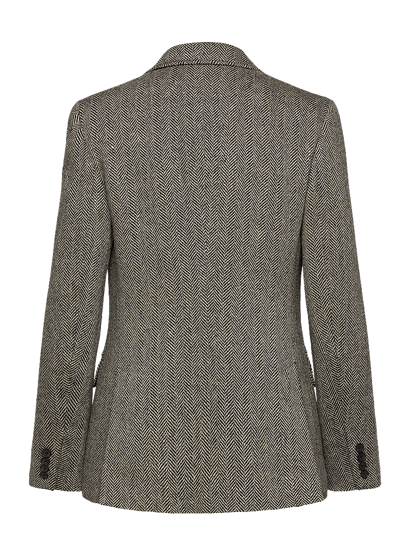 Polo Ralph Lauren - Herringbone Linen-Blend Blazer - enkelknäppta kavajer - black/cream herri - 1