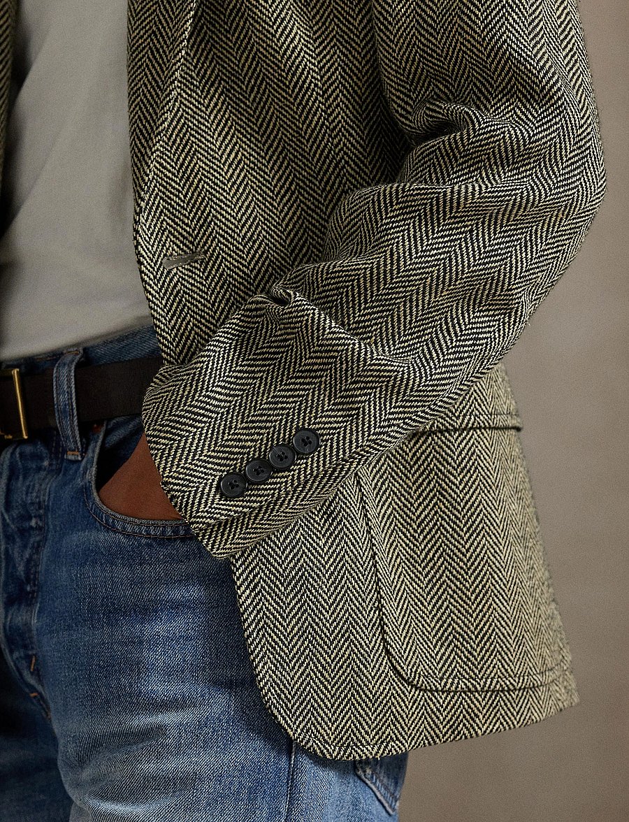 Polo Ralph Lauren - 5.9/1 LN SLK BLD HB-BLZ - blazers à fermeture droite - black/cream herri - 5