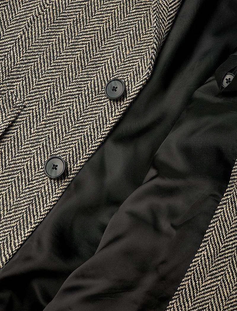 Polo Ralph Lauren - Herringbone Linen-Blend Blazer - enkelknäppta kavajer - black/cream herri - 4