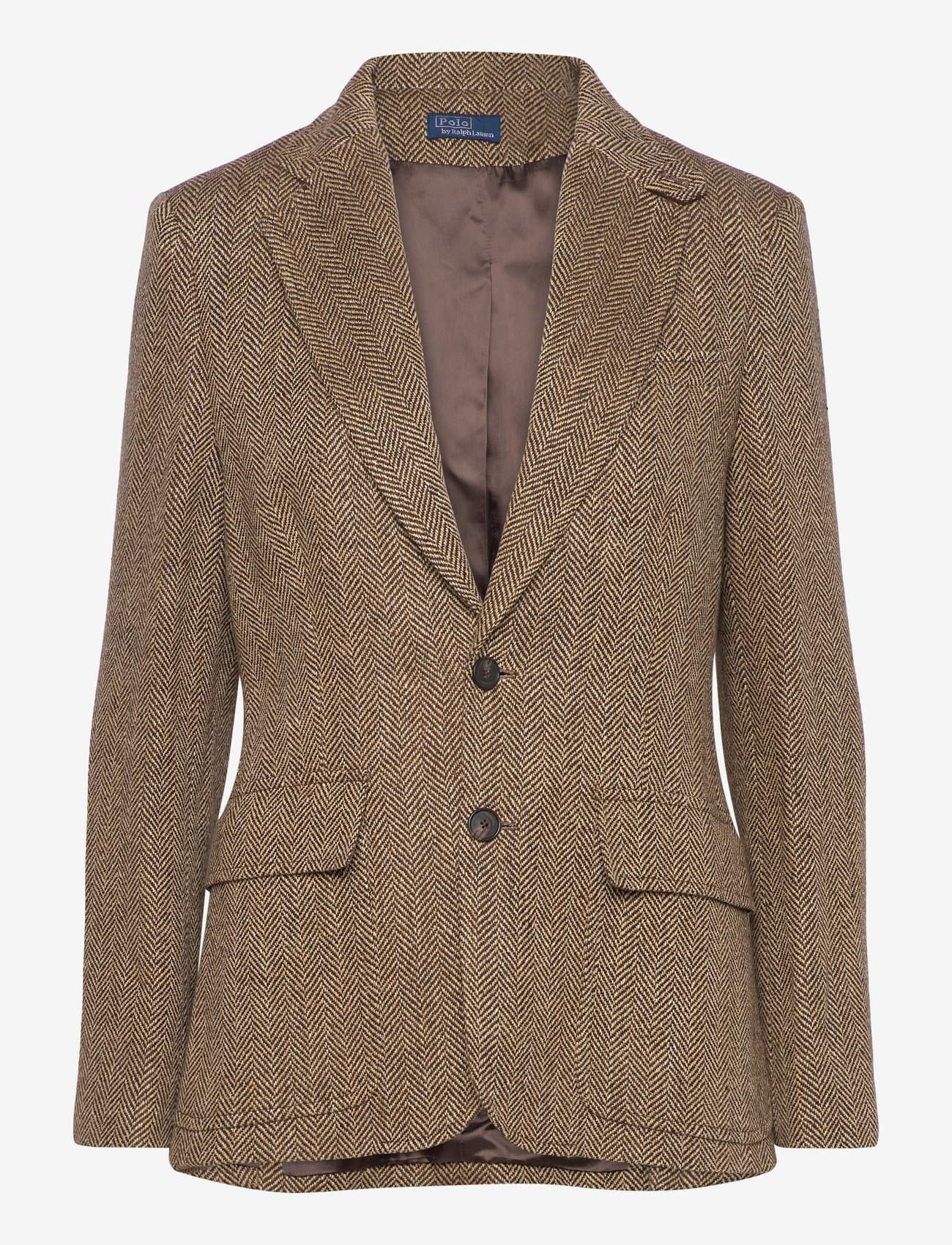 Polo Ralph Lauren - Herringbone Linen-Blend Blazer - einreihige blazer - brown/cream herri - 0