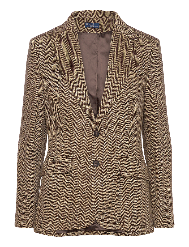 Polo Ralph Lauren - Herringbone Linen-Blend Blazer - einreihige blazer - brown/cream herri - 0