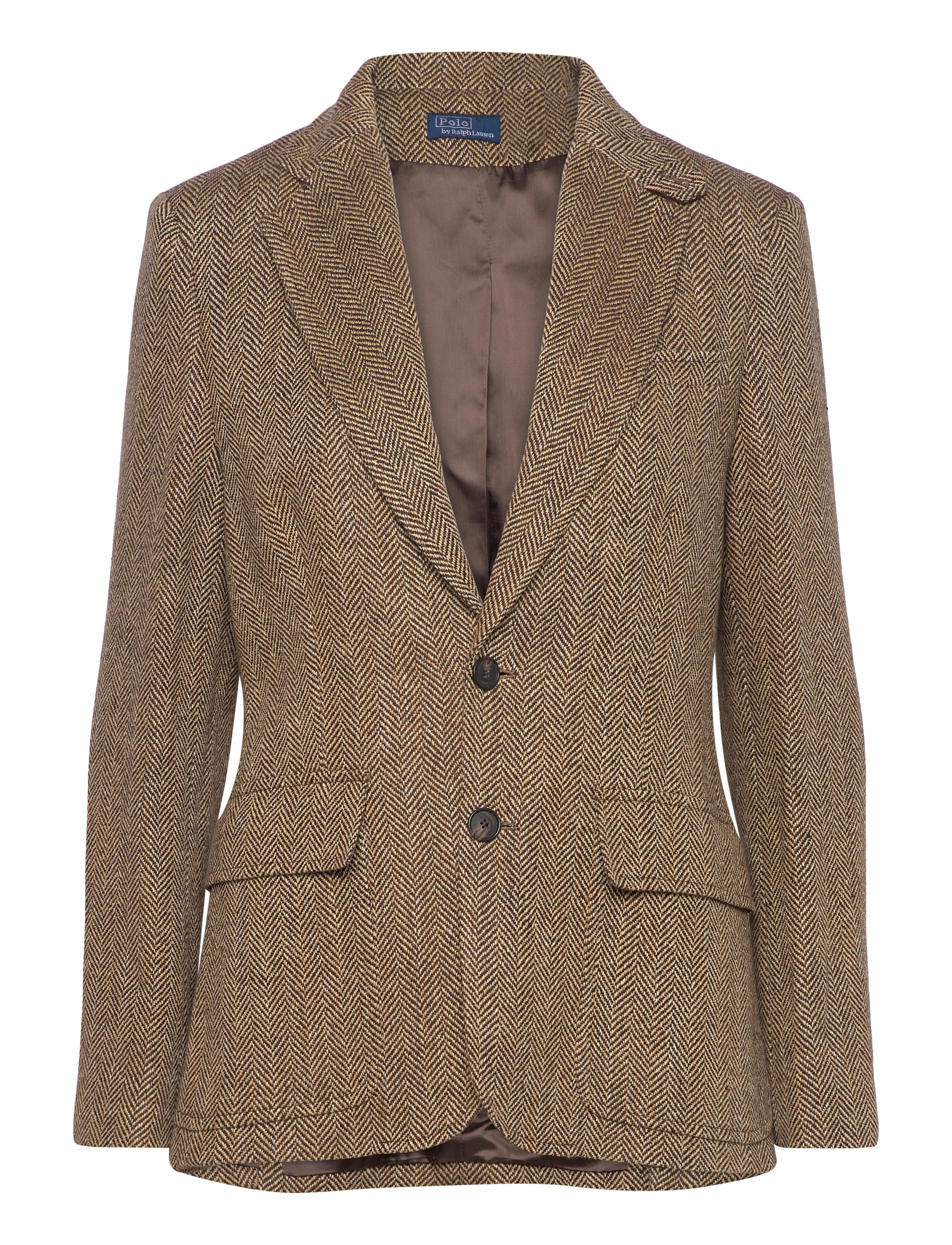 Polo Ralph Lauren Single-Breasted Herringbone Blazer - Tøj - BROWN/CREAM HERRI / brown