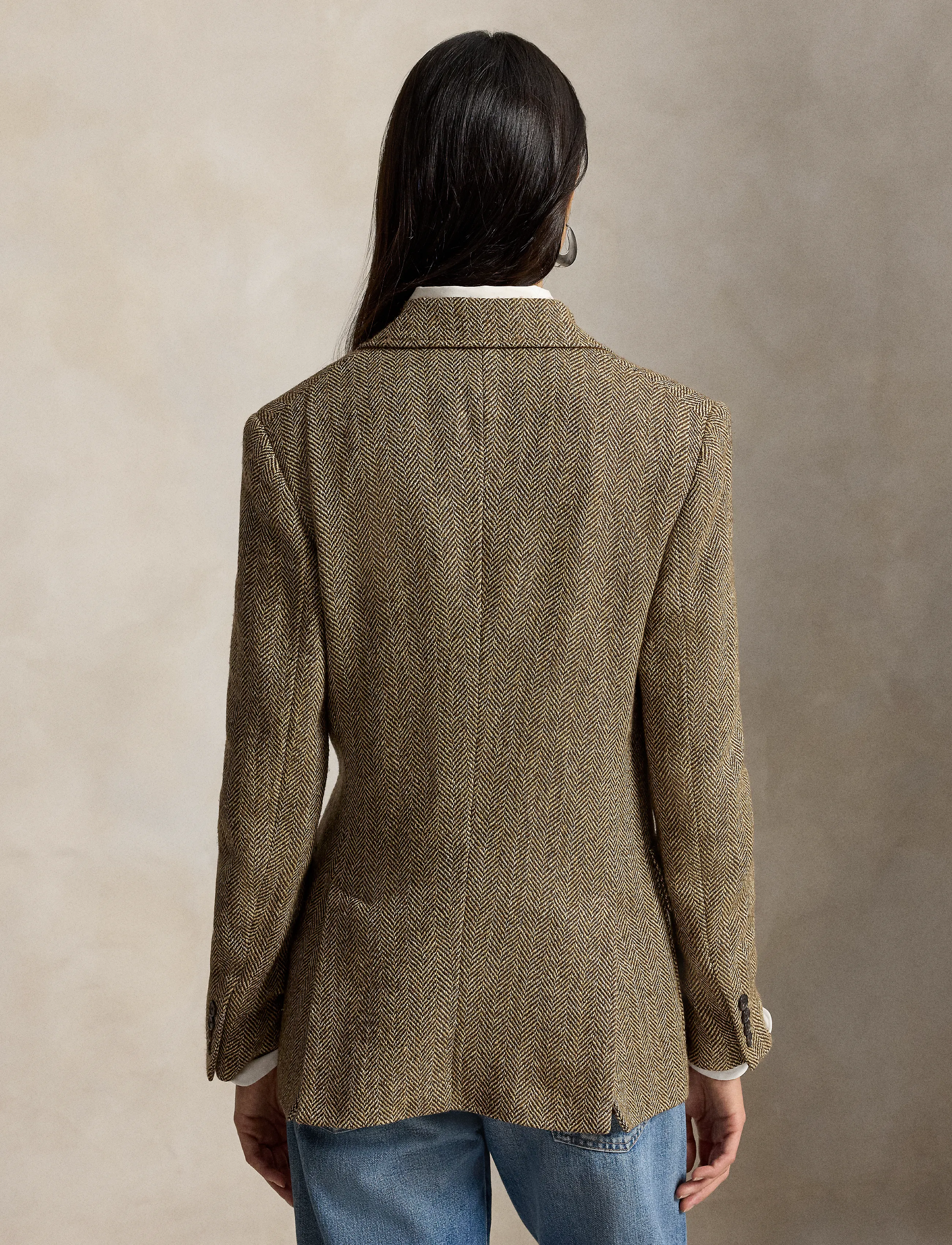 Polo Ralph Lauren - 5.9/1 LN SLK BLD HB-BLZ - blazers à fermeture droite - brown/cream herri - 3